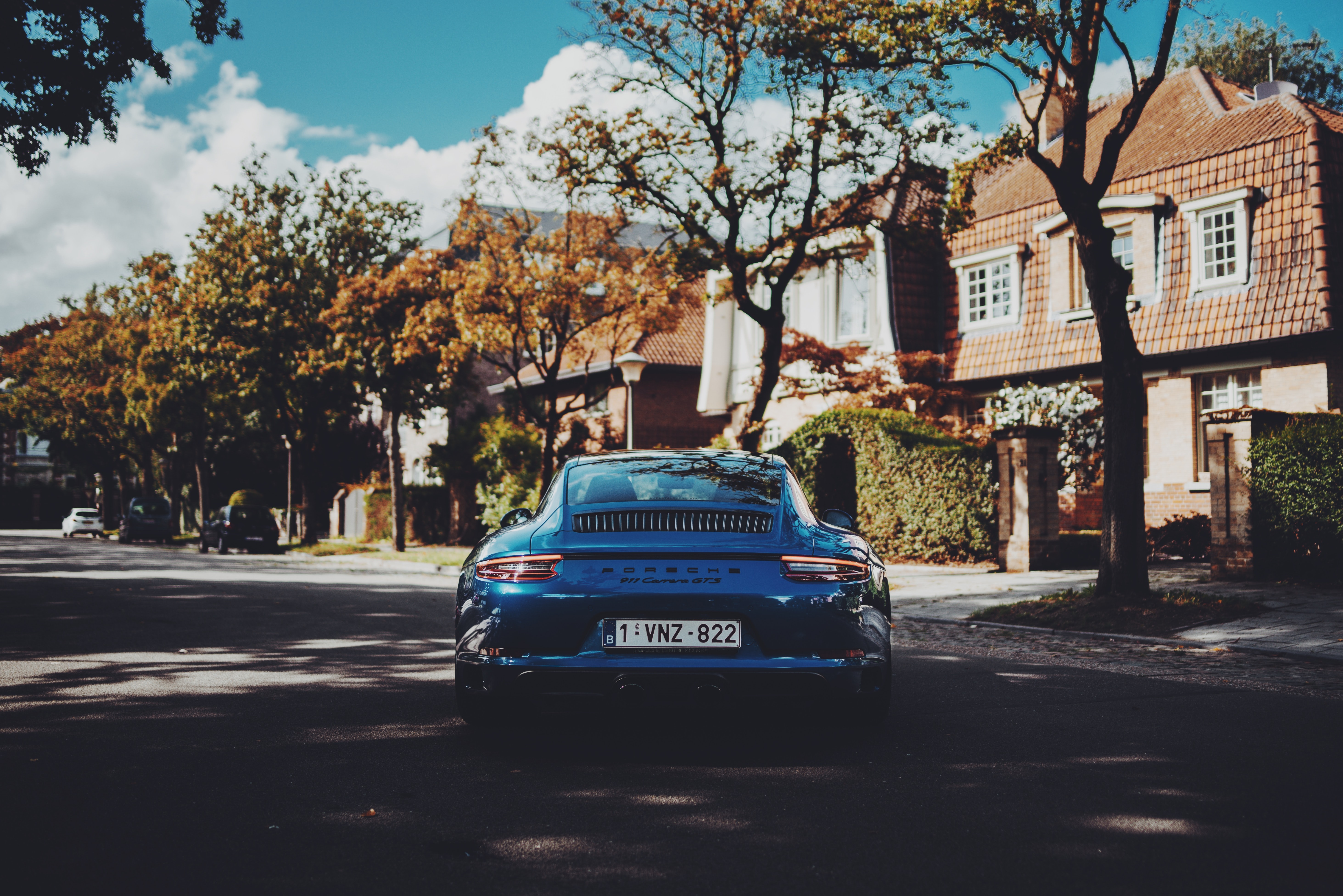 porsche, sports car, cars, rear view, back view, sports High Definition image