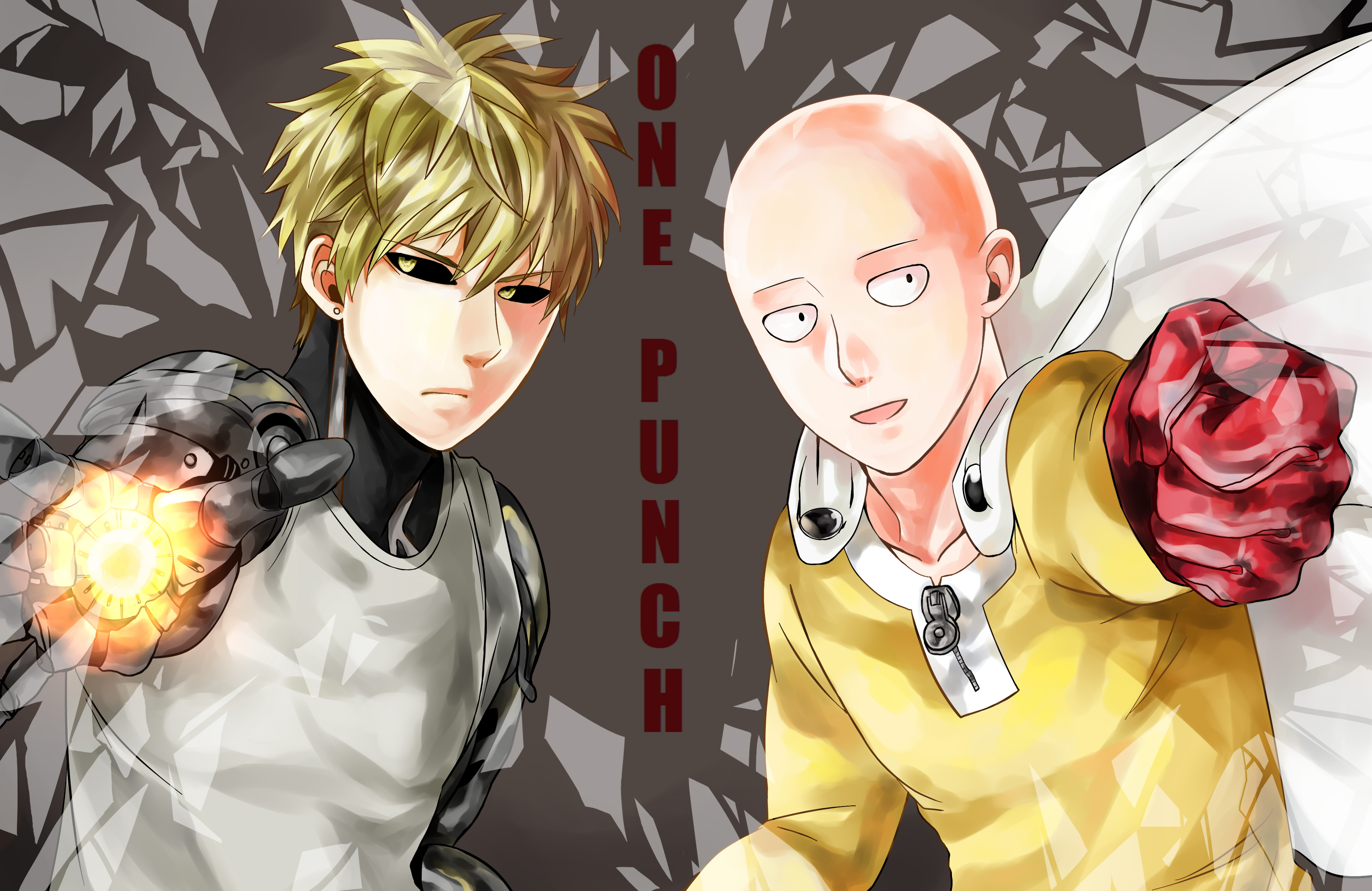 Saitama and Genos, one punch man, saitama, HD phone wallpaper