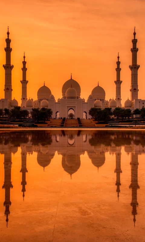 Wallpaper Sheikh Zayed Mosque, Abu Dhabi, sky, sunset, 4k, Architecture  #16649