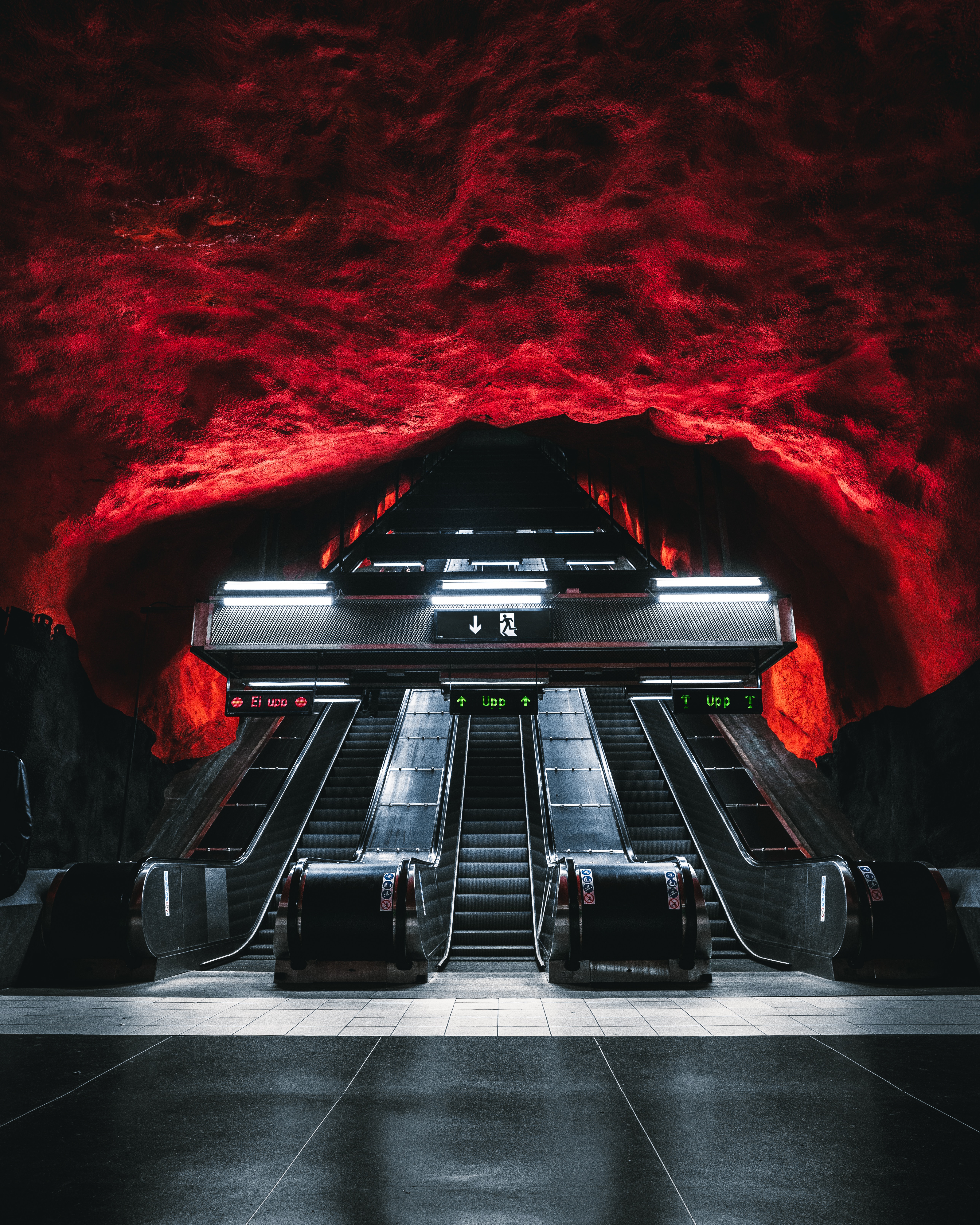 dark, subway, miscellanea, miscellaneous, tunnel, underground, metro, escalator
