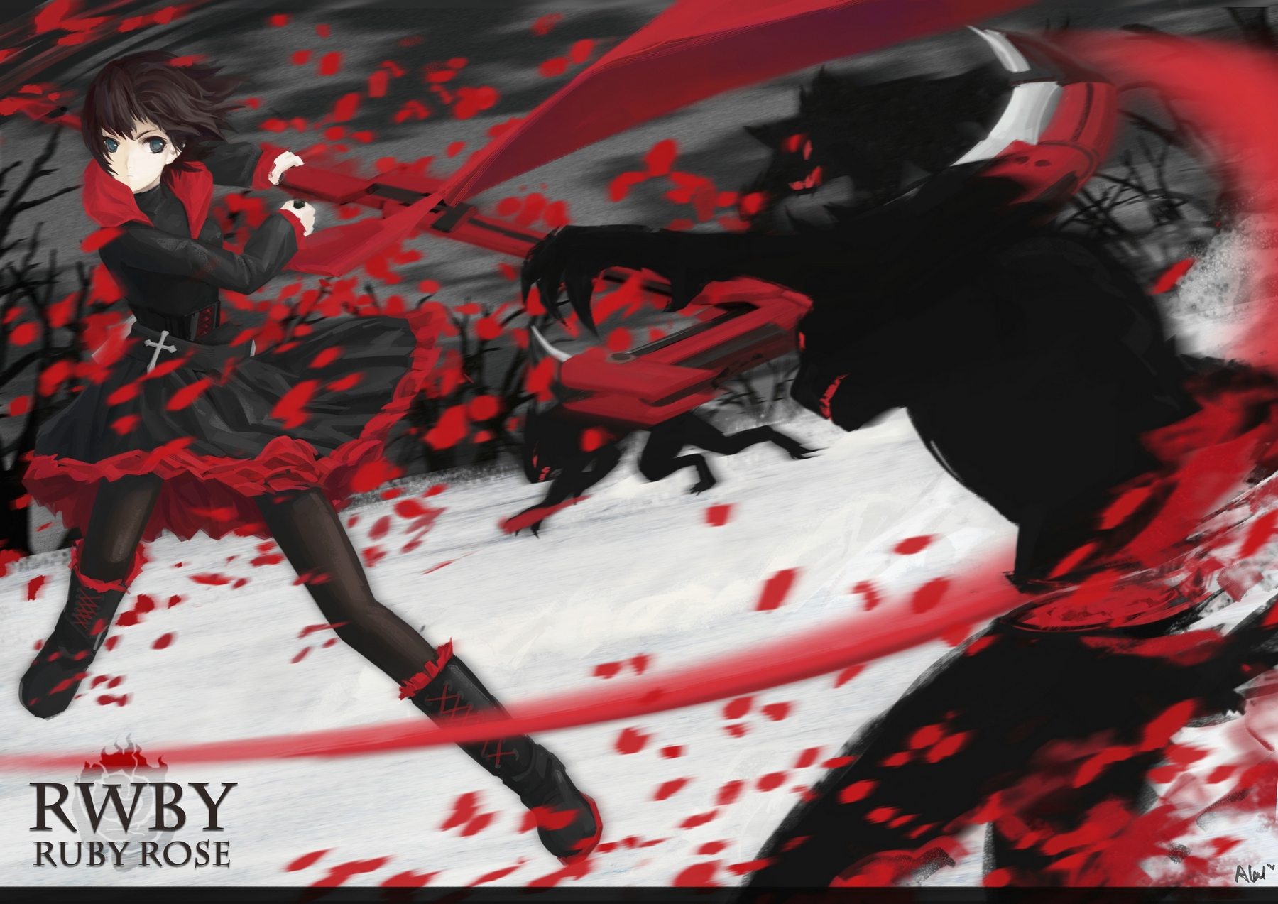 611523 baixar papel de parede anime, rwby, fera, vermelho, ruby rose (rwby) - protetores de tela e imagens gratuitamente