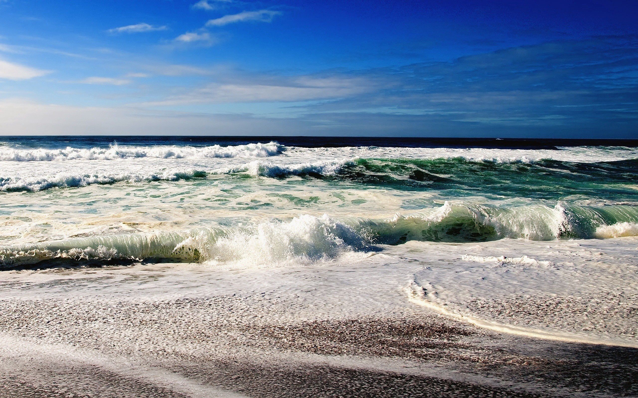 waves, nature, sky, sea, shore, bank, surf, noise, pebbles