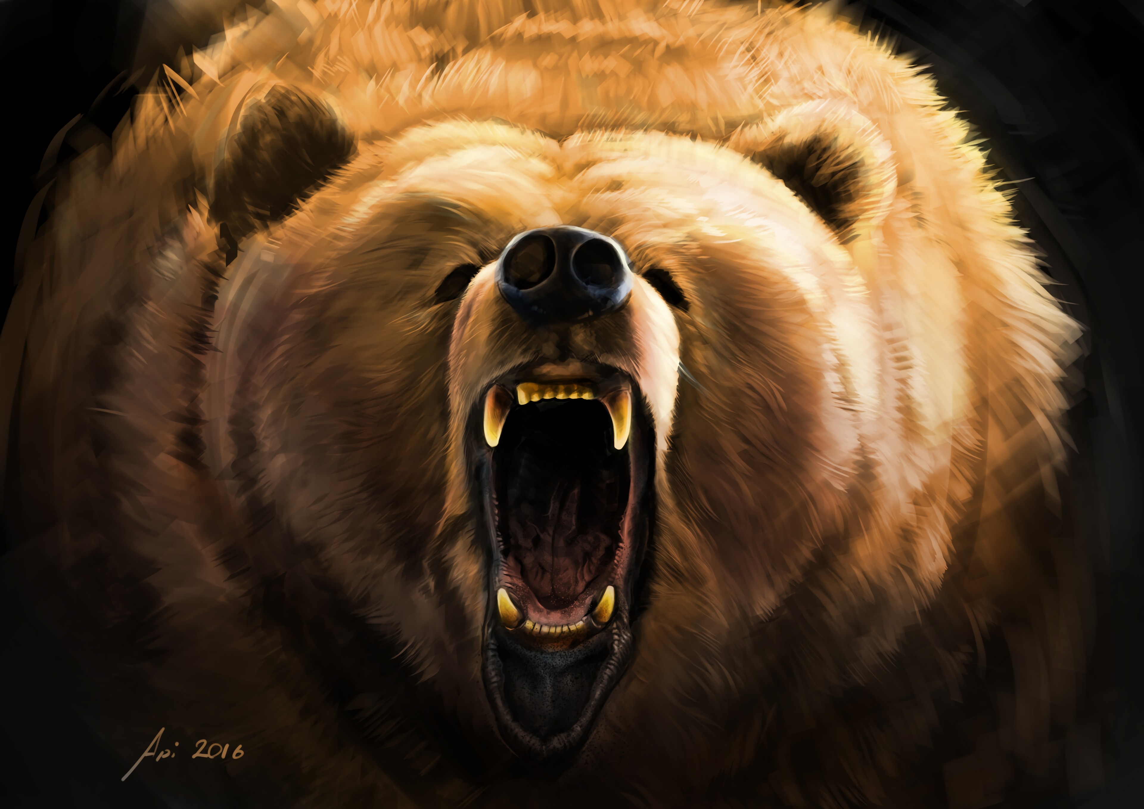 Грозный медведь Гризли арт