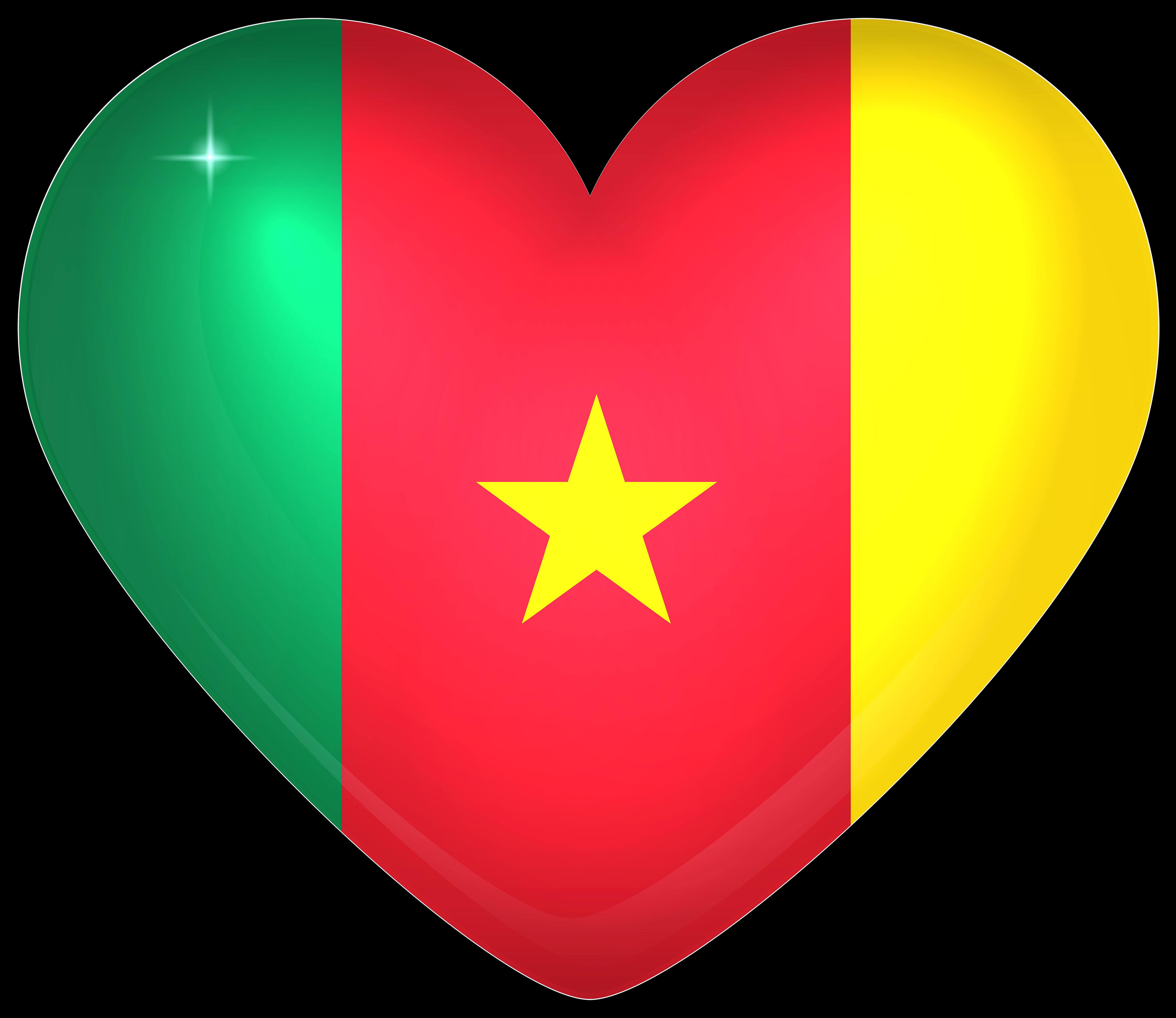 Скачать картинку Флаги, Разное, Сердце, Флаг, Флаг Камеруна в телефон бесплатно.