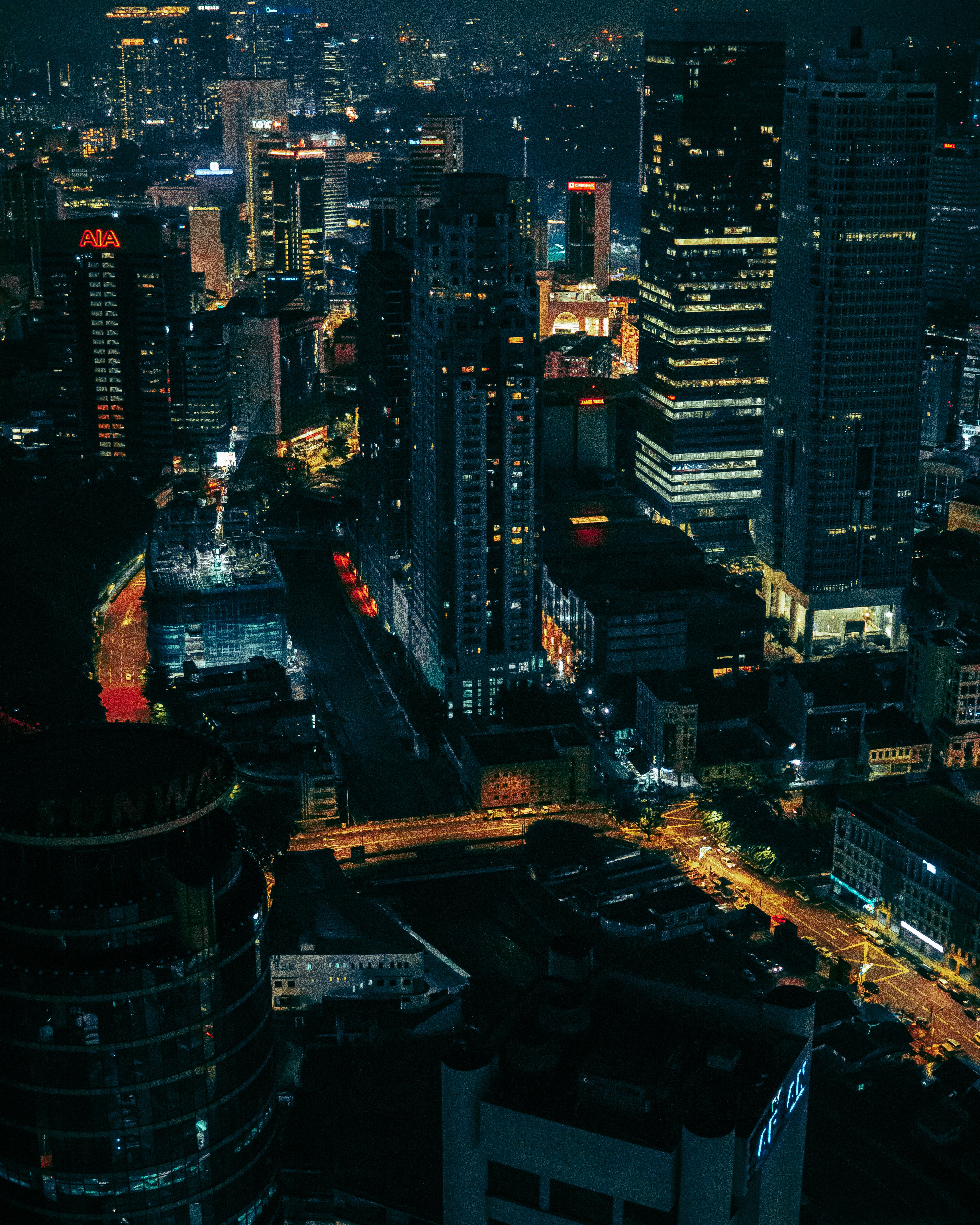 Windows Backgrounds cities, night, city, building, view from above, megapolis, megalopolis