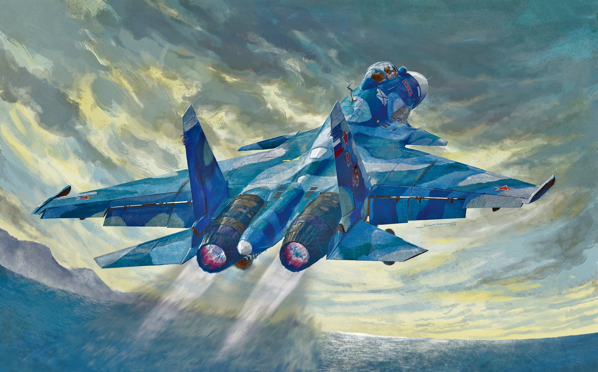 Су-27 картина Андрея Жирнова