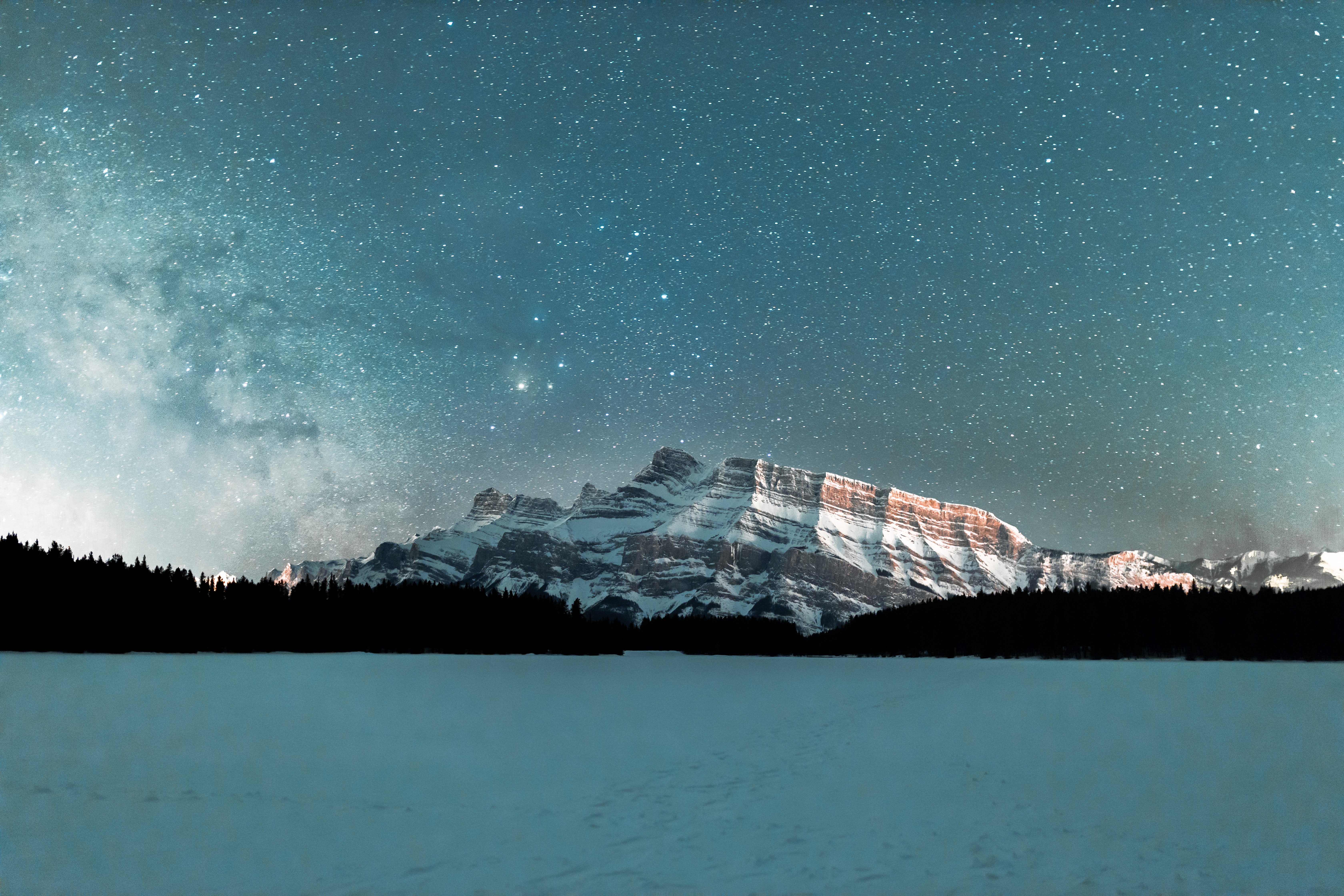 62290 скачать обои звездное небо, природа, горы, снежный - заставки и картинки бесплатно