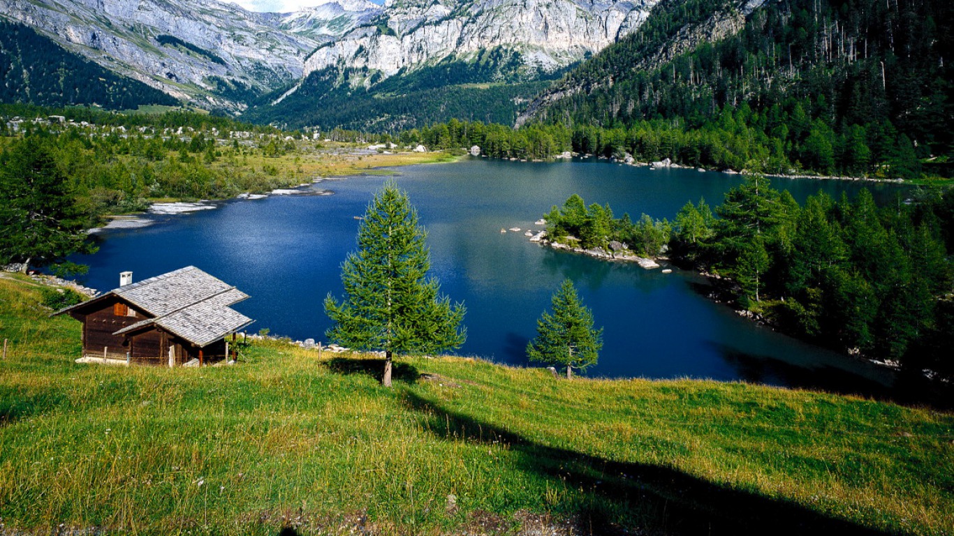 Швейцария Альпы озеро