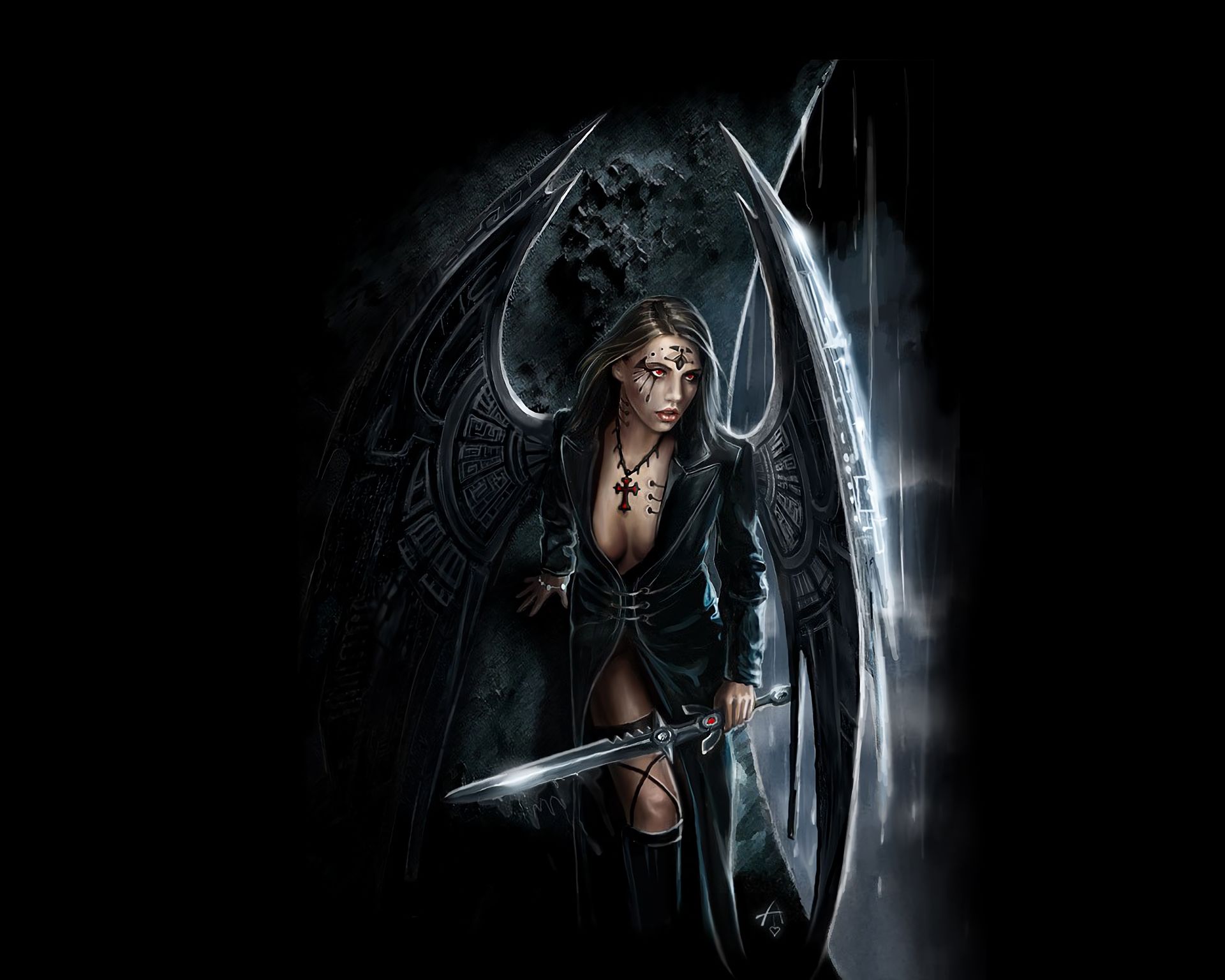 Женщина демон с мечом