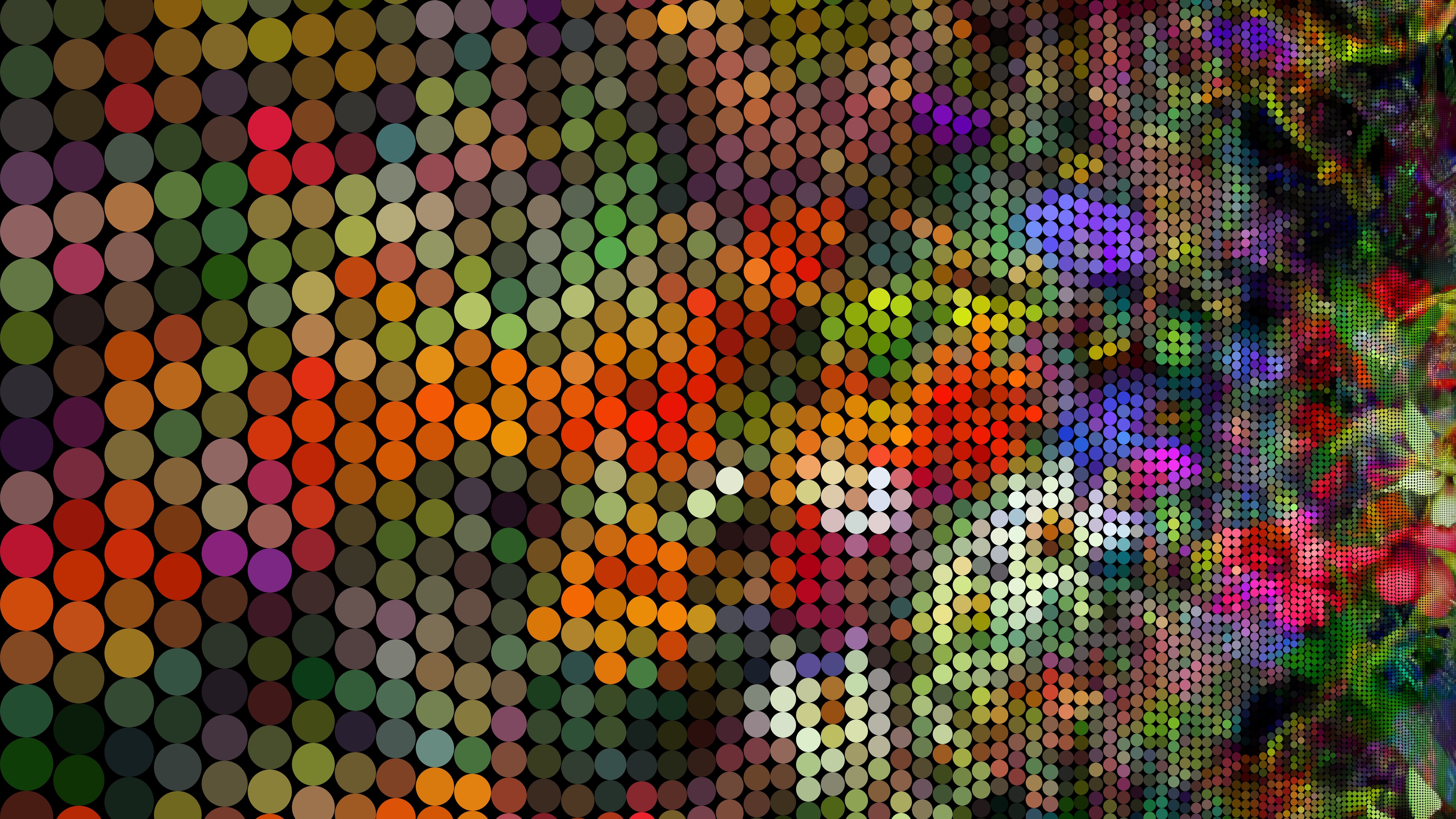 Download mobile wallpaper Textures, Pixels, Circles, Motley, Texture, Multicolored, Art for free.