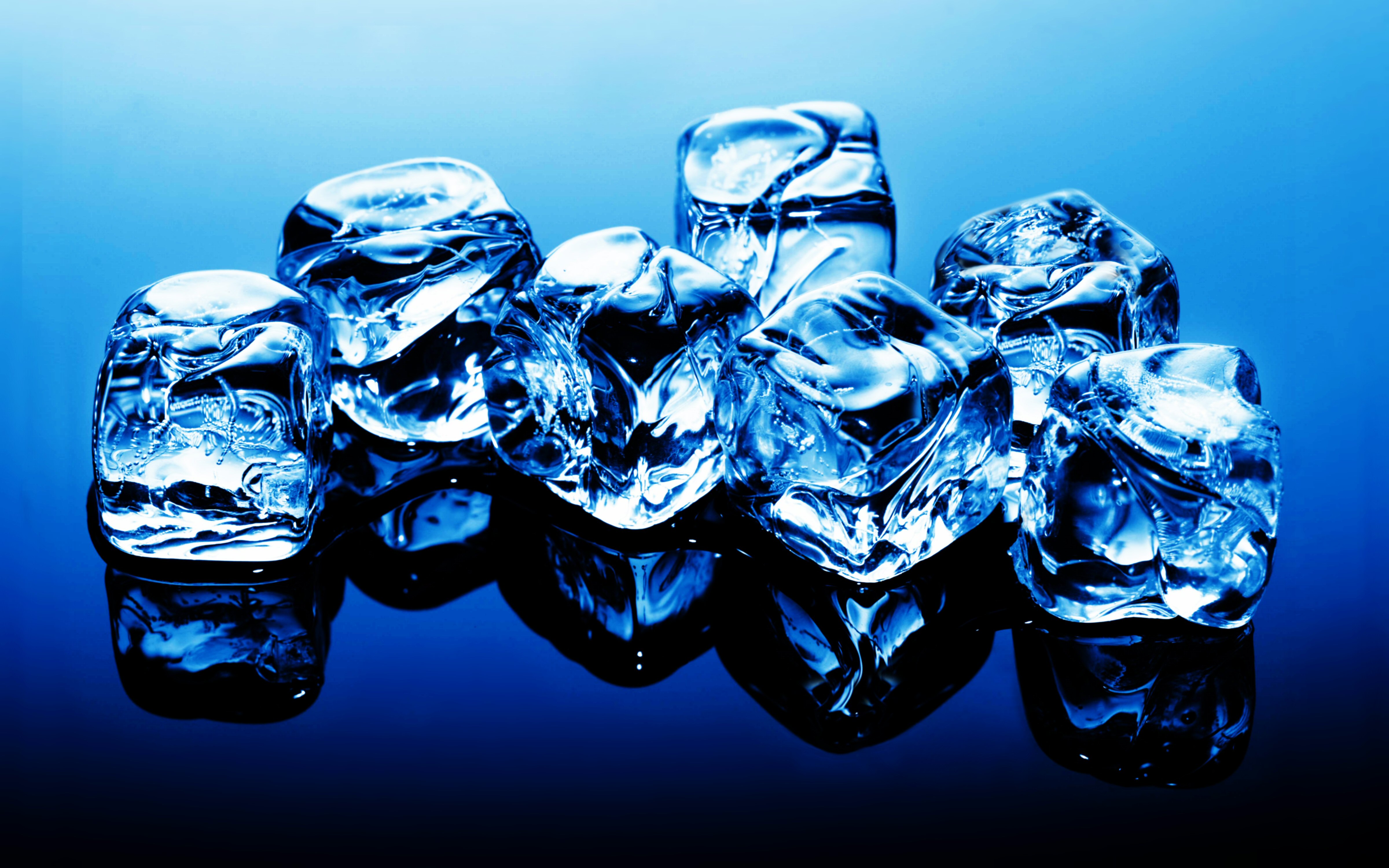 cube, photography, ice cube, blue, ice 2160p
