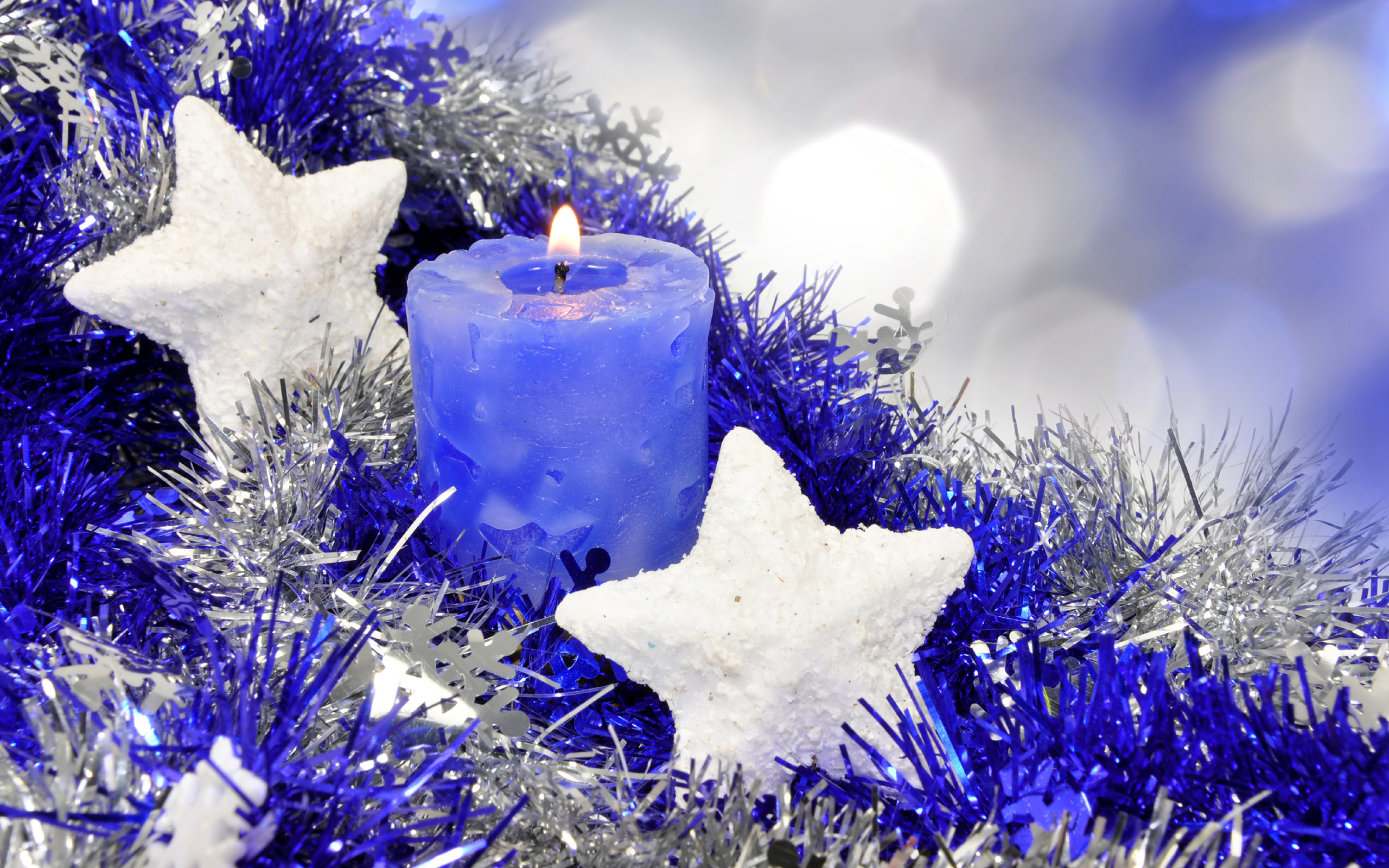 Free download wallpaper Christmas, Holiday, Decoration, Candle, Silver, Star on your PC desktop