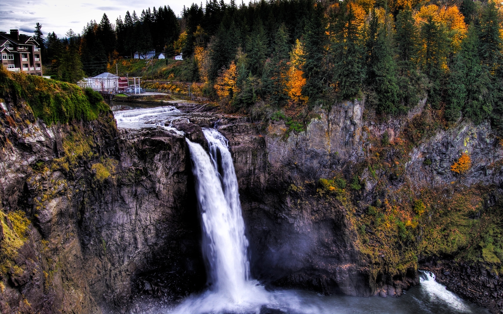 mountains, waterfalls, landscape, water, autumn download HD wallpaper