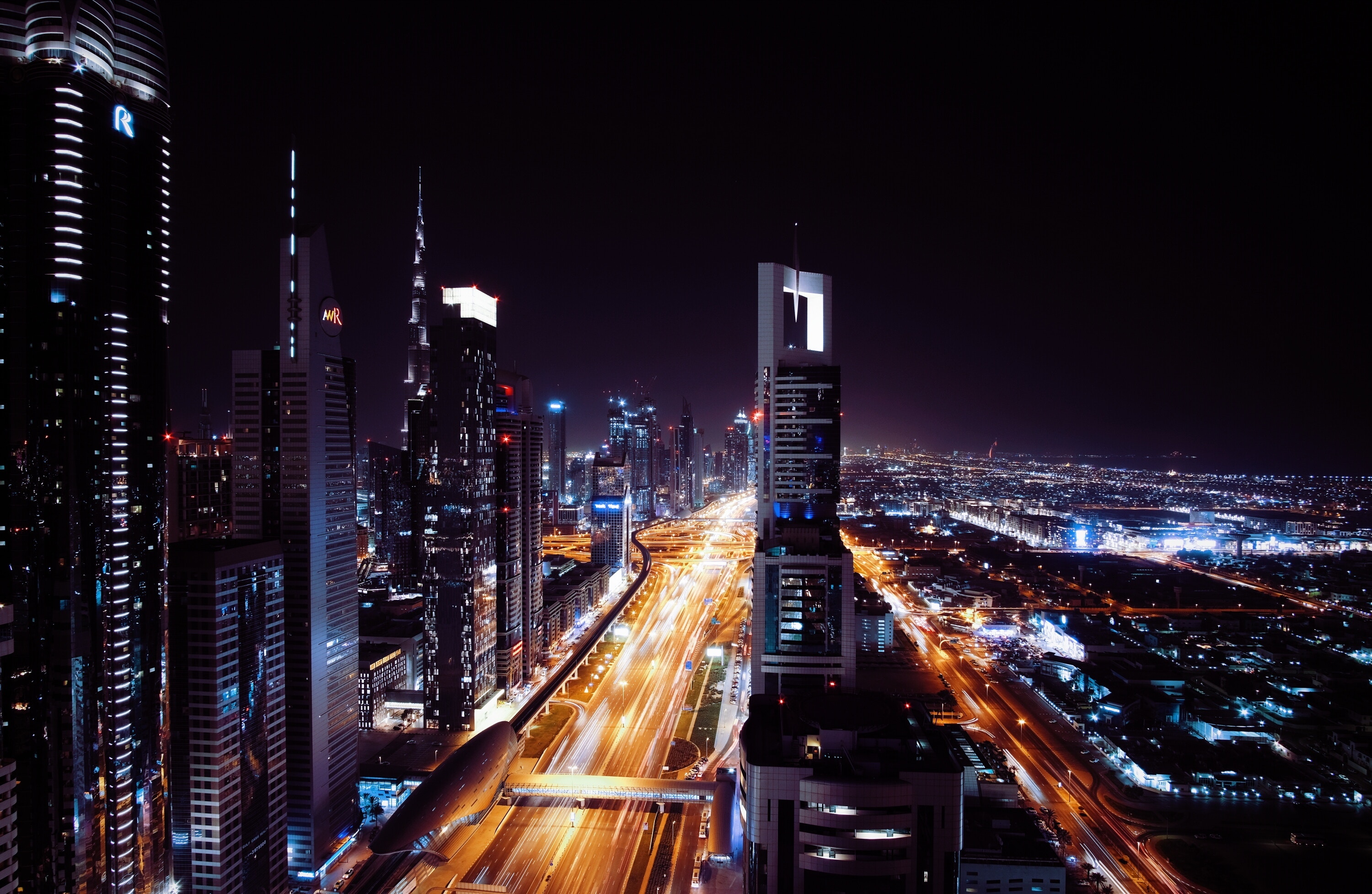 Baixar papel de parede para celular de Cidades, Emirados Árabes Unidos, Cidade Noturna, Dubai gratuito.
