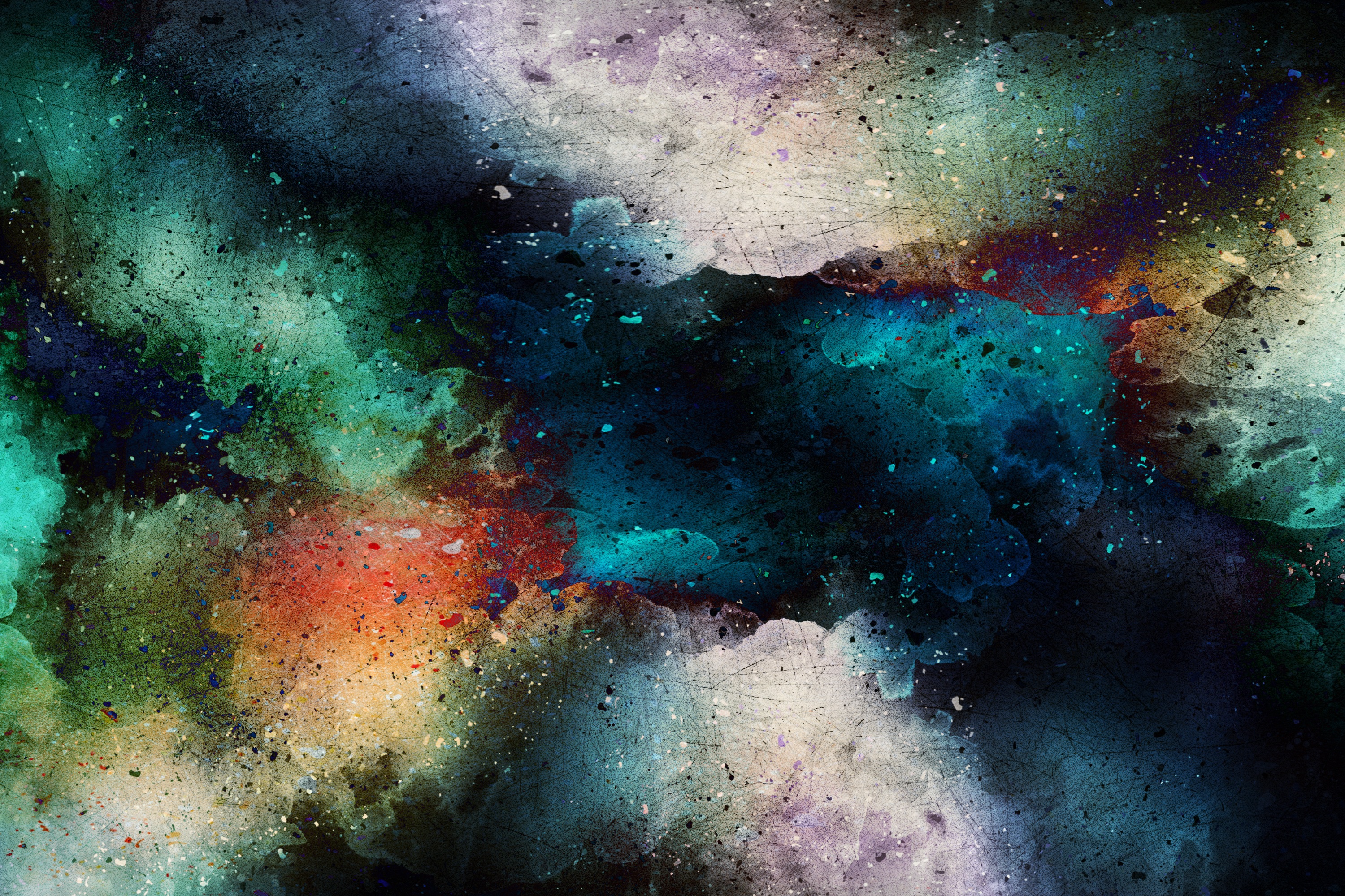 Download mobile wallpaper Motley, Stains, Spots, Scratches, Texture, Multicolored, Abstract for free.