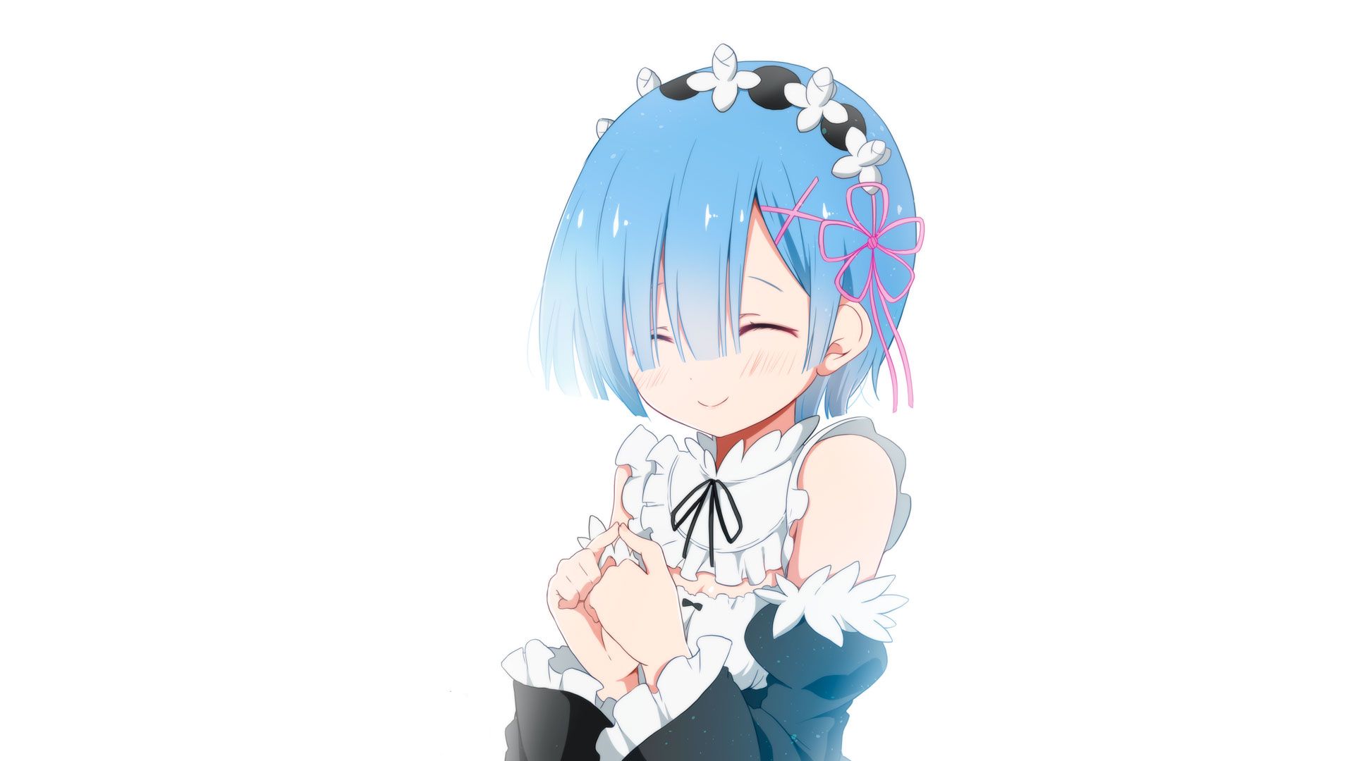 rem (re:zero), re:zero starting life in another world, anime, blue hair, maid, short hair download HD wallpaper