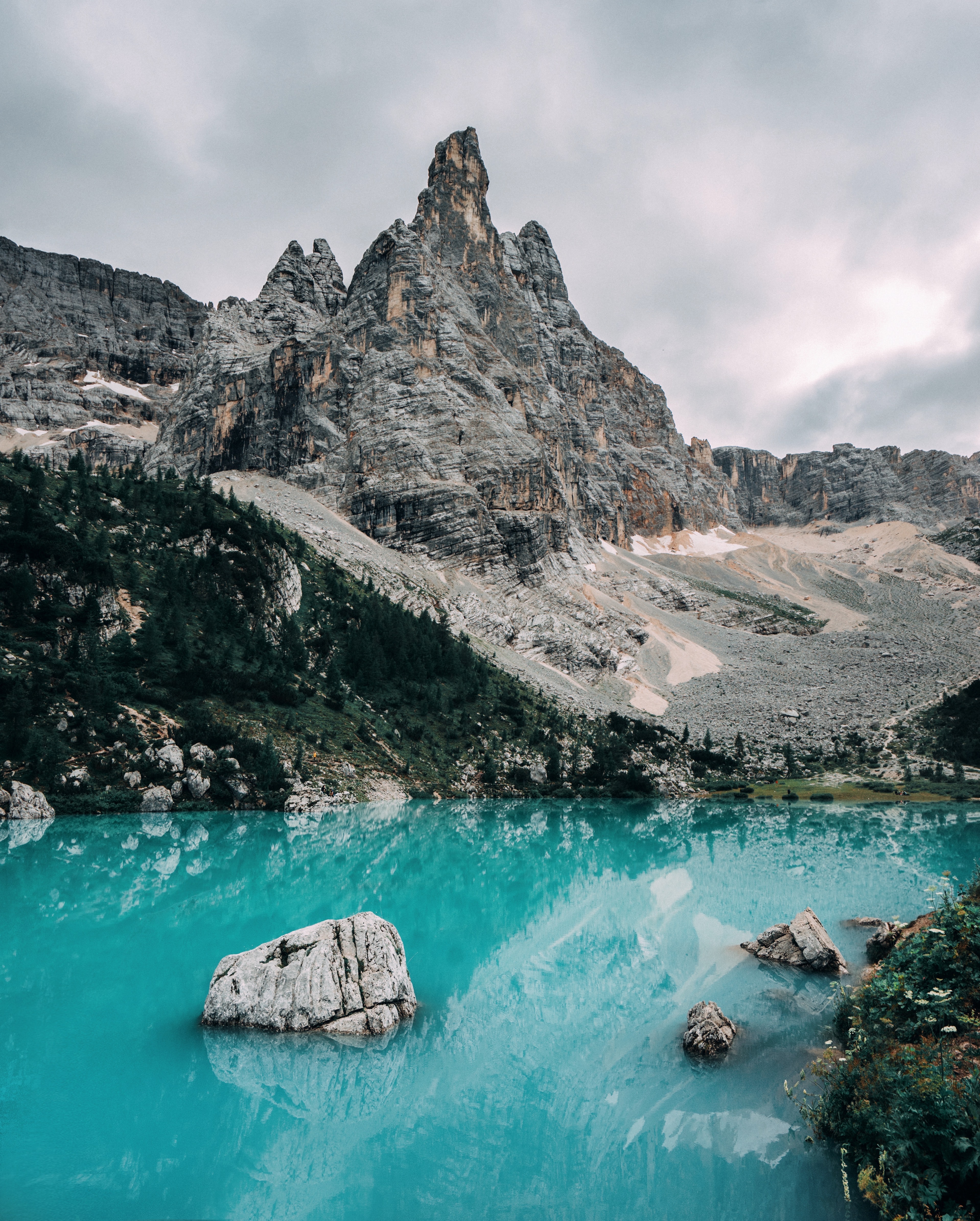 Free download wallpaper Stones, Mountains, Rocks, Lake, Nature, Landscape on your PC desktop