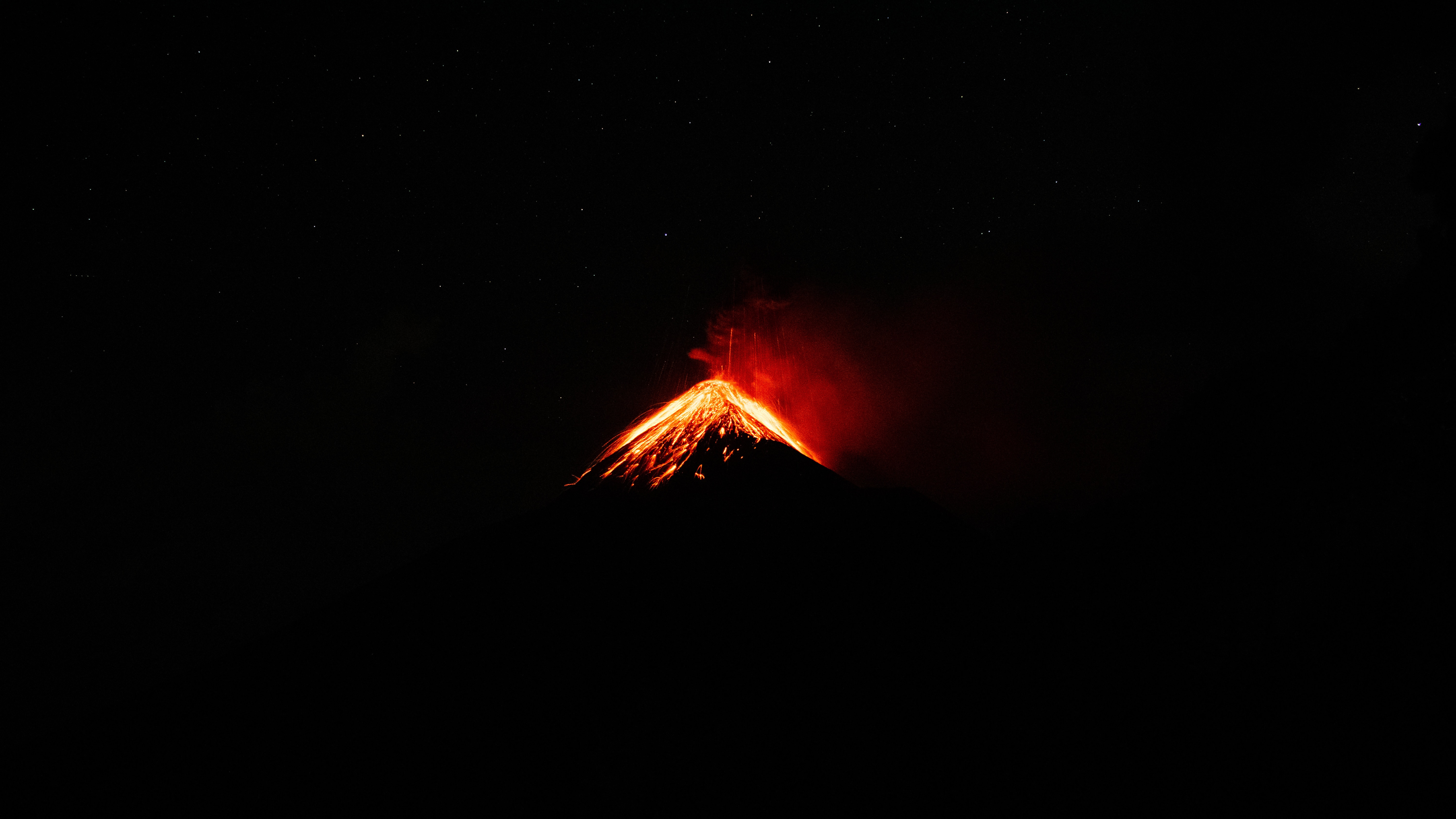 volcano, dark, night, eruption, crater cell phone wallpapers