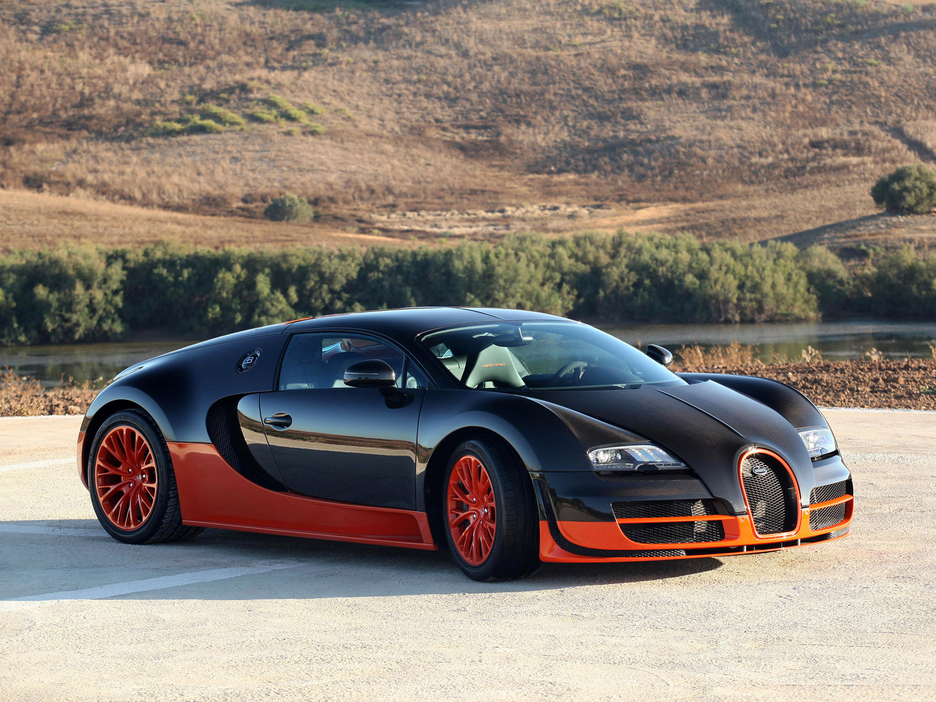 Download mobile wallpaper Bugatti Veyron Orange, Bugatti Veyron 16 4 Supersport, Bugatti Veyron, Cars for free.