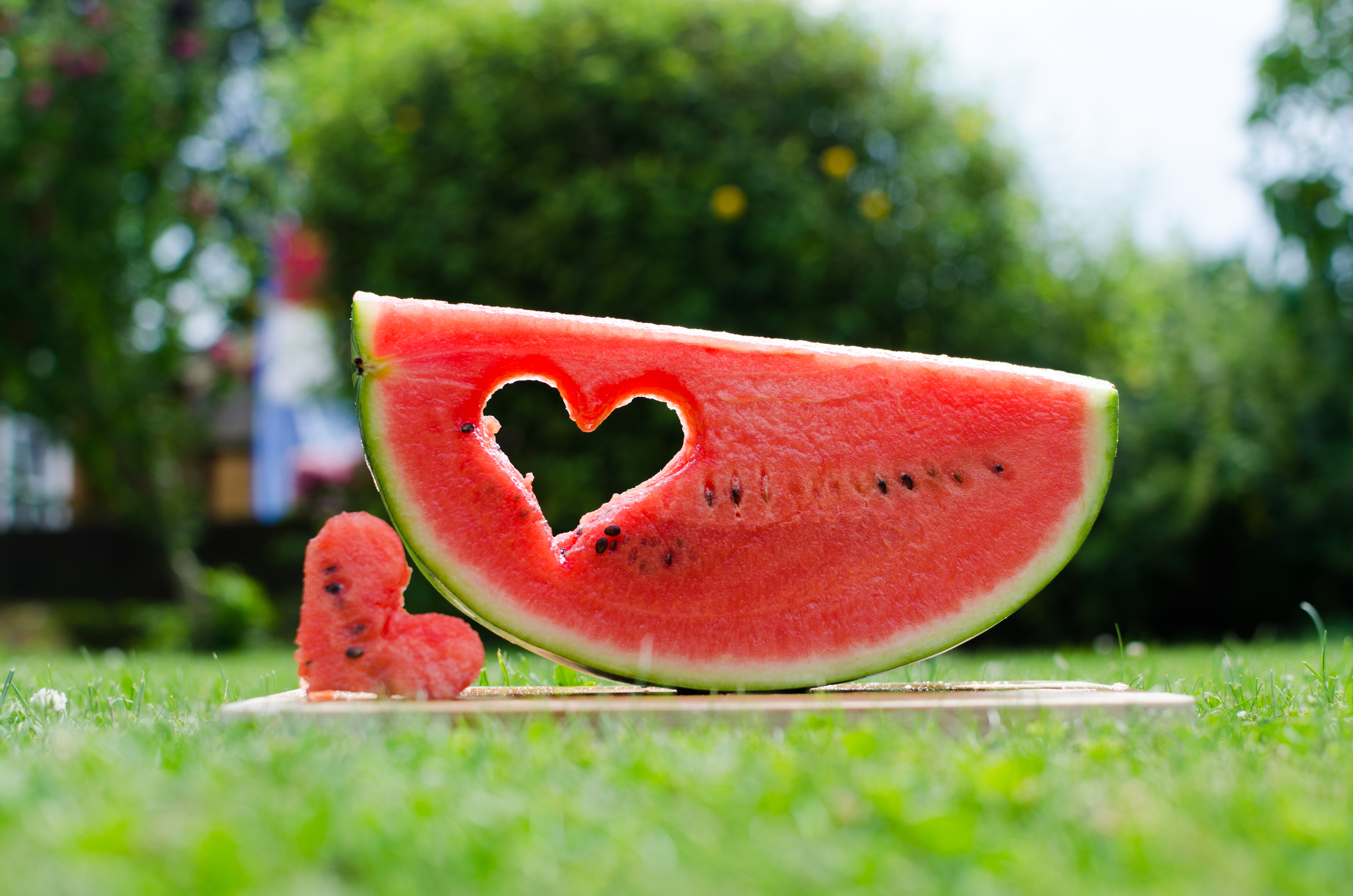 watermelon, food, fruit, heart