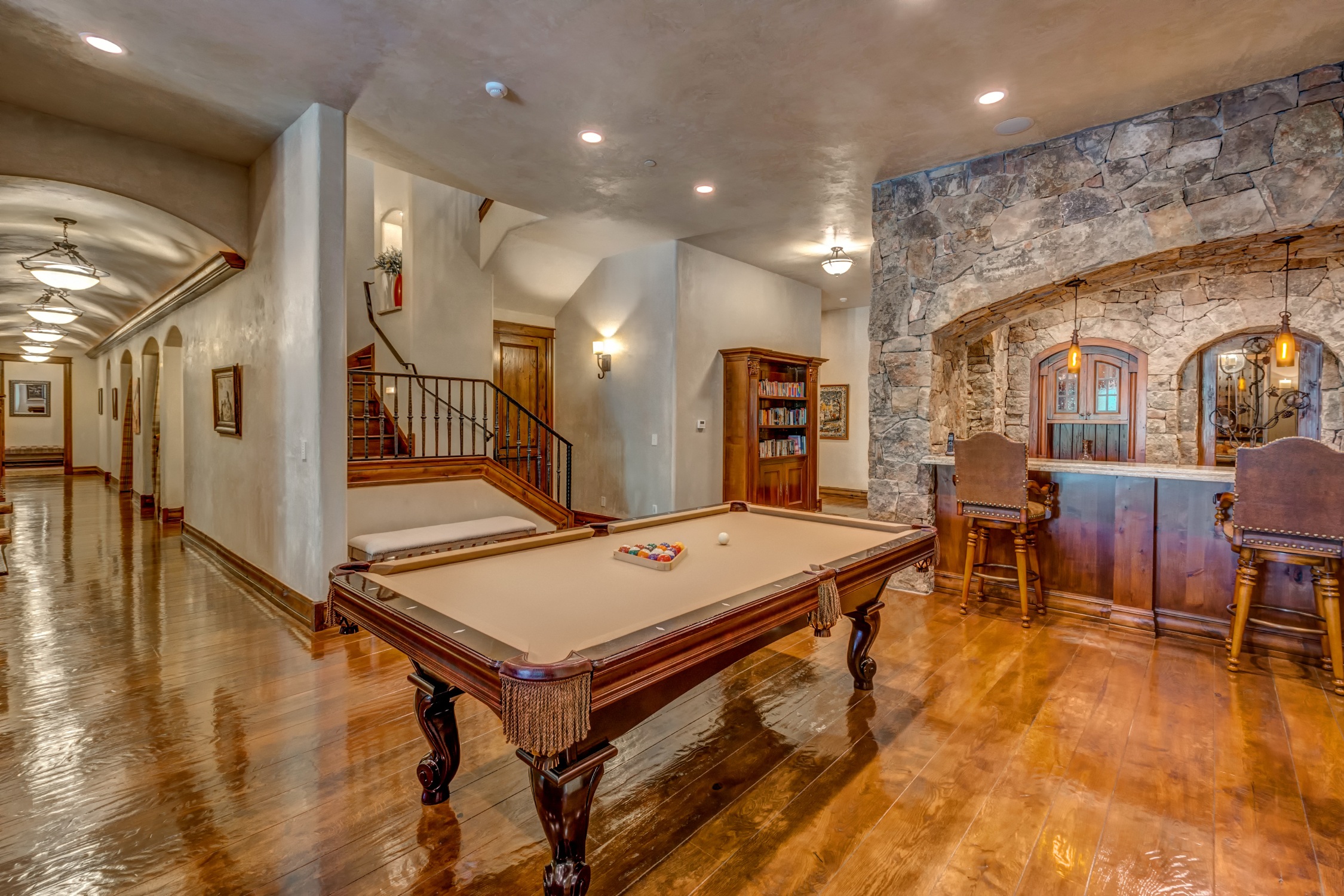 lodge, pool table, man made, room, bar, chair, snooker HD wallpaper