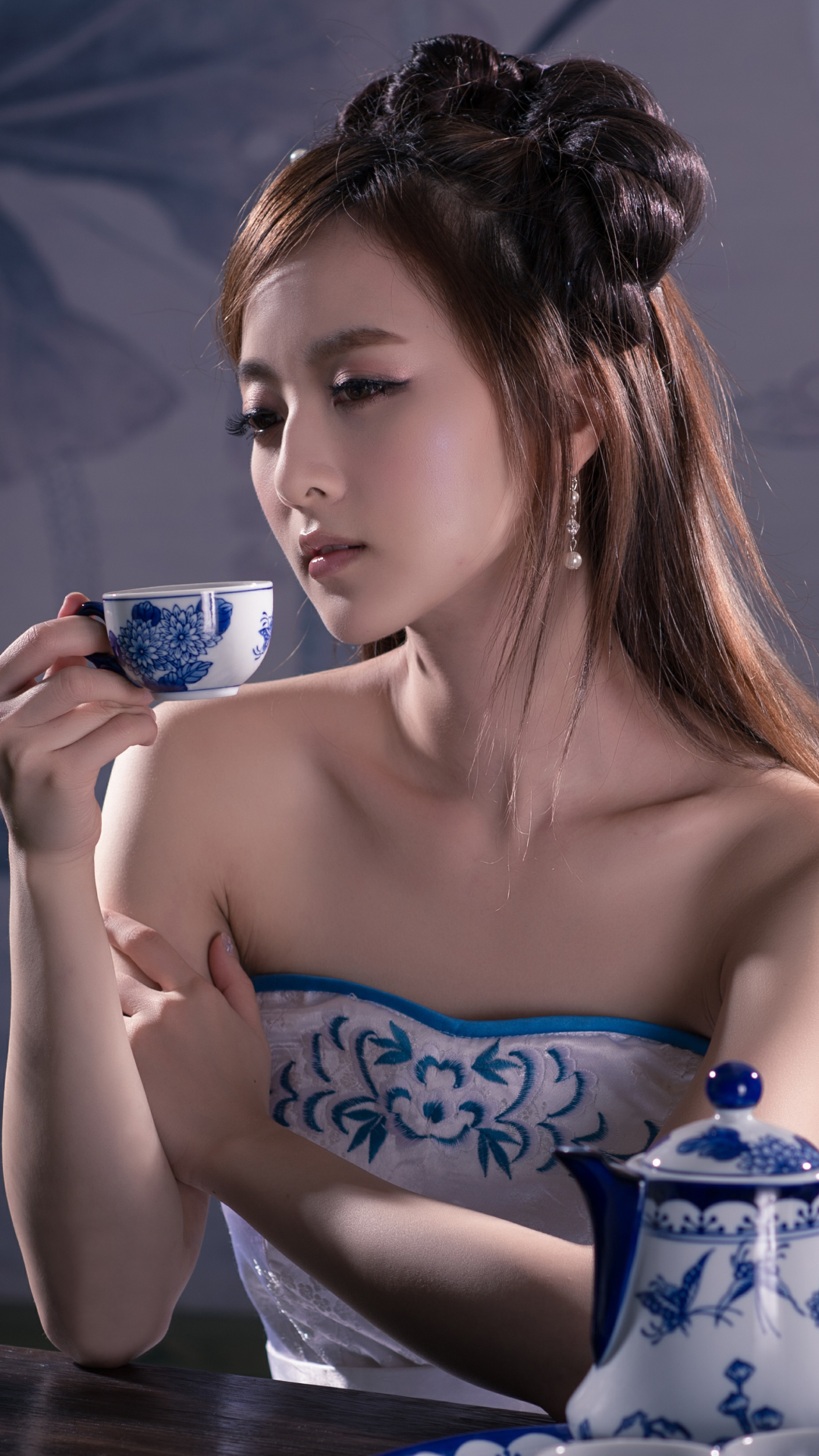 china, dress, women, mikako zhang kaijie, asian, taiwanese, chinese, cup, hair dress, tea set for android