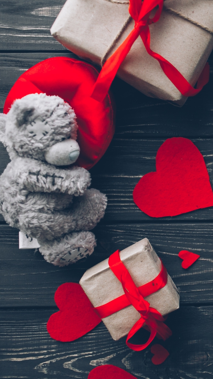 Download mobile wallpaper Valentine's Day, Love, Teddy Bear, Still Life, Holiday, Gift, Heart, Romantic for free.