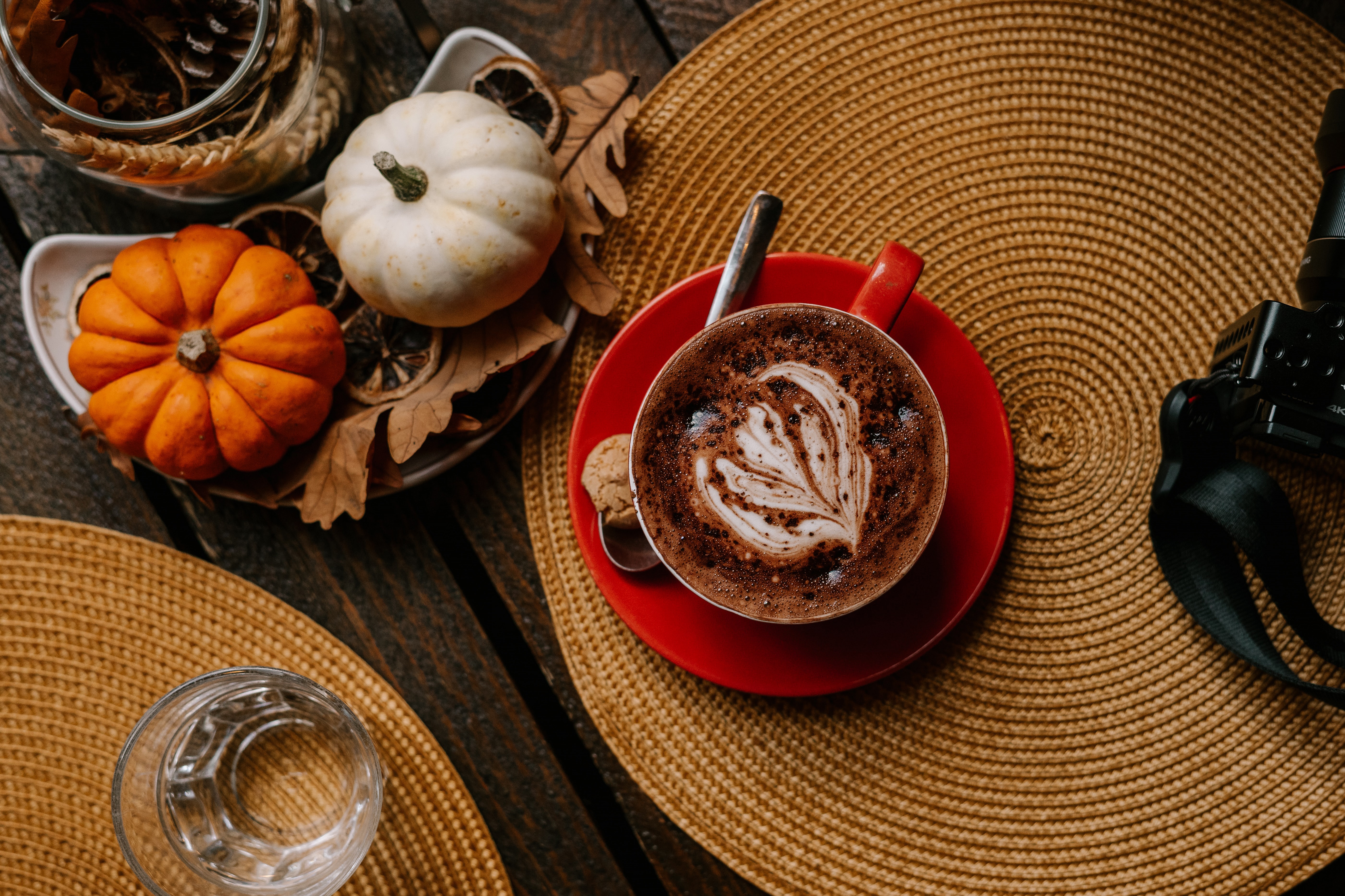 coffee, food, cappuccino, mug, pumpkin