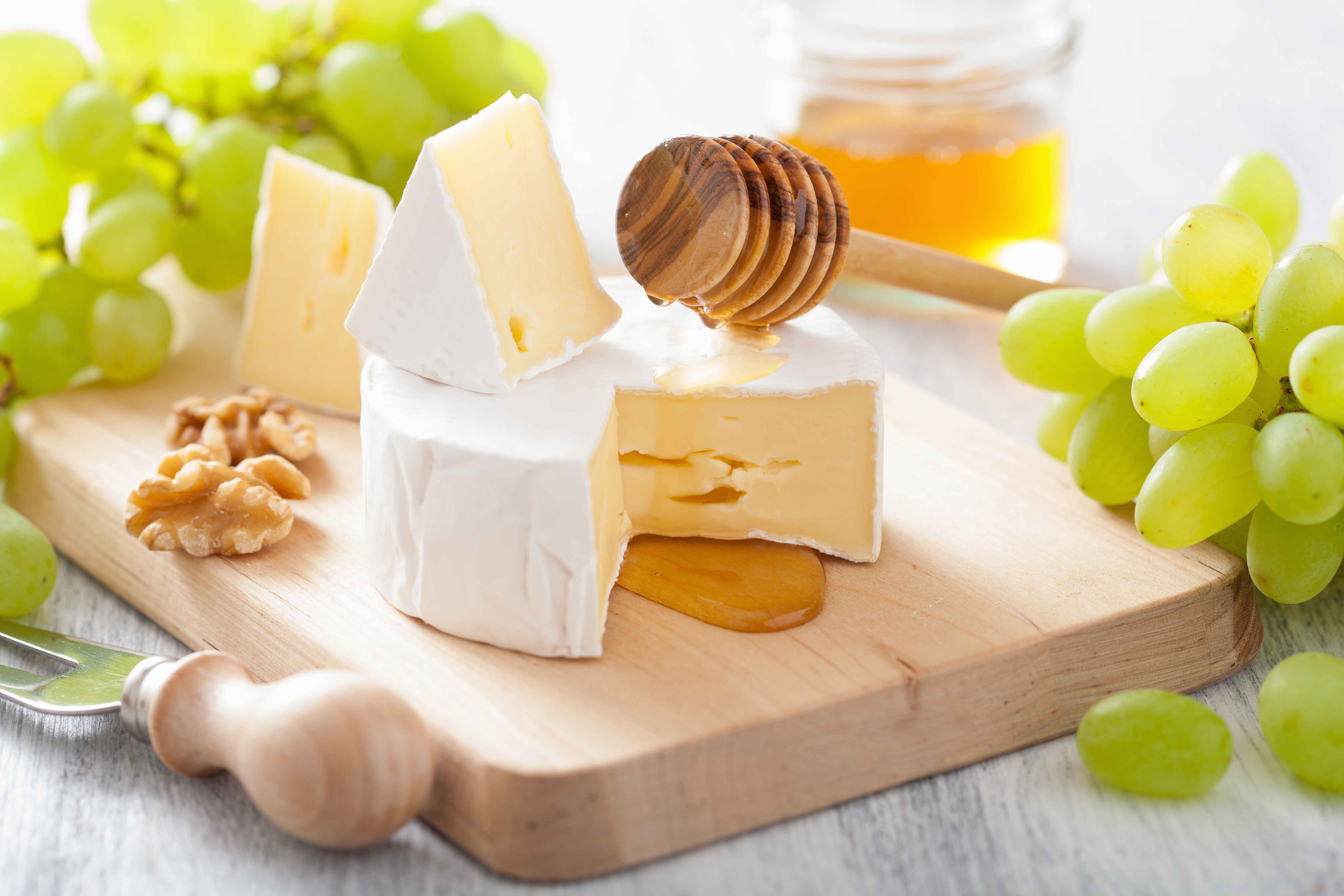 Download mobile wallpaper Food, Cheese, Grapes, Still Life, Honey for free.