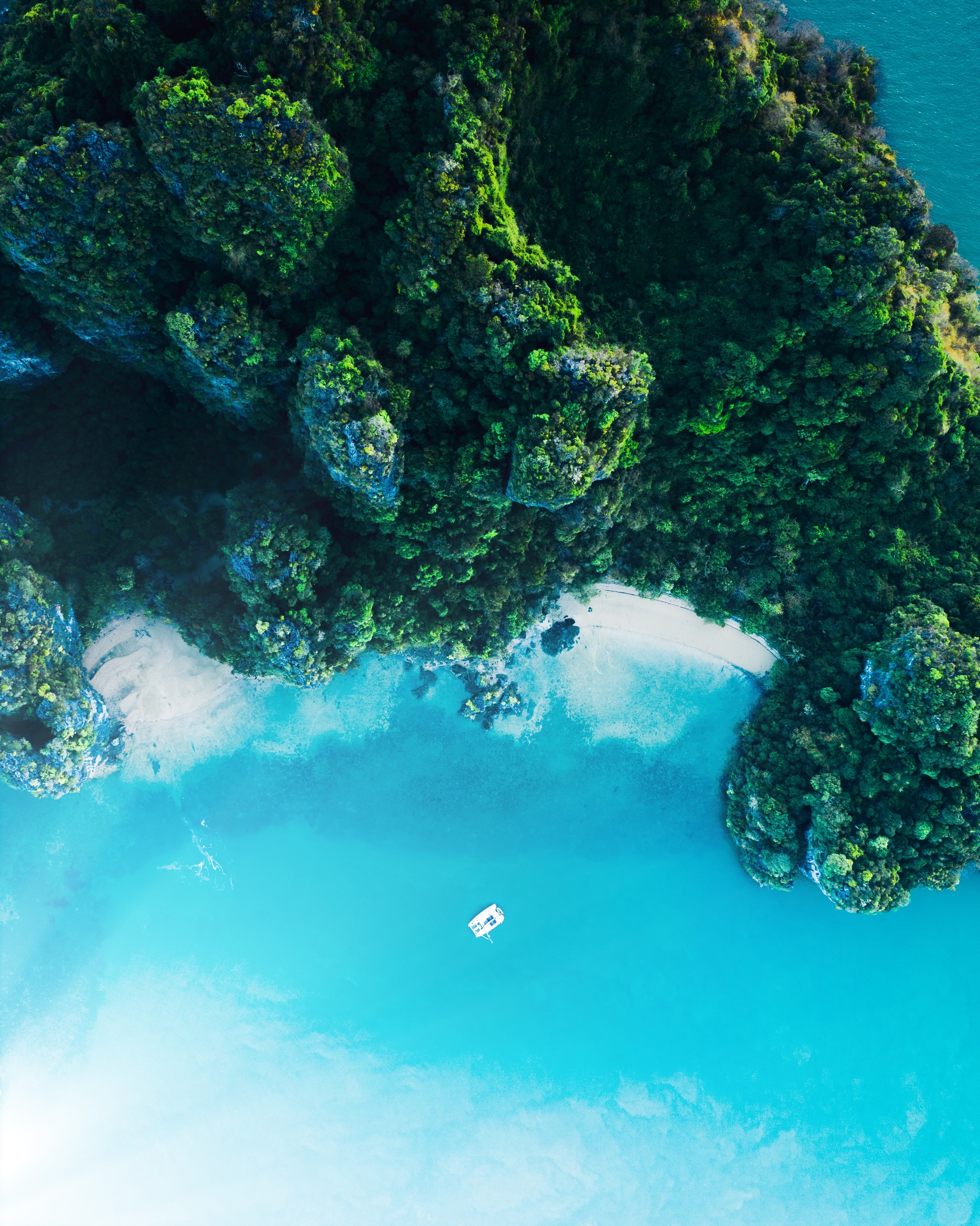 Free download wallpaper Rocks, Nature, Island, View From Above, Ocean, Thailand, Plants on your PC desktop