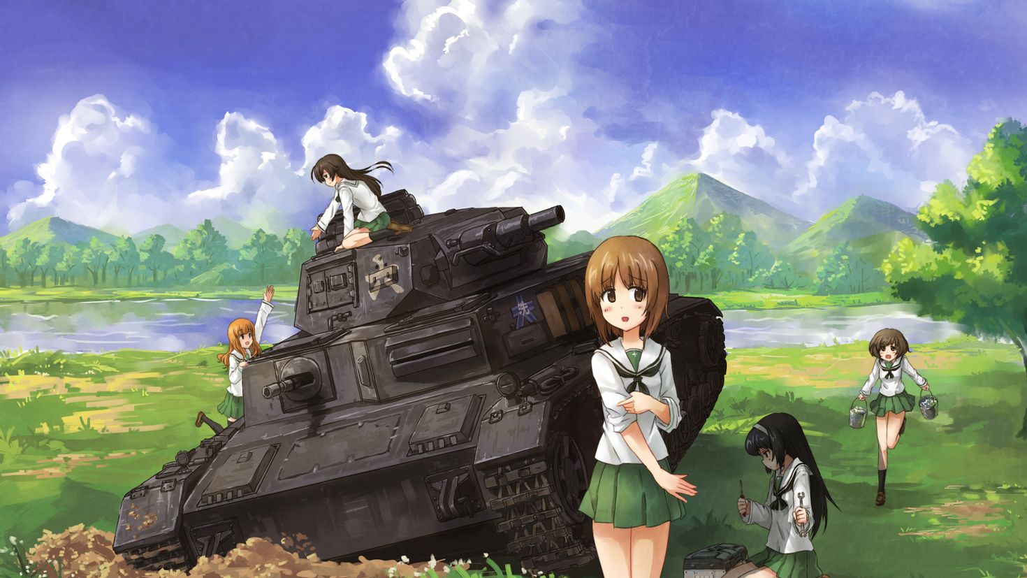 Девушки и танки песни. Аниме танкистки girls und Panzer. Girls und Panzer президент. Аниме Панзер.