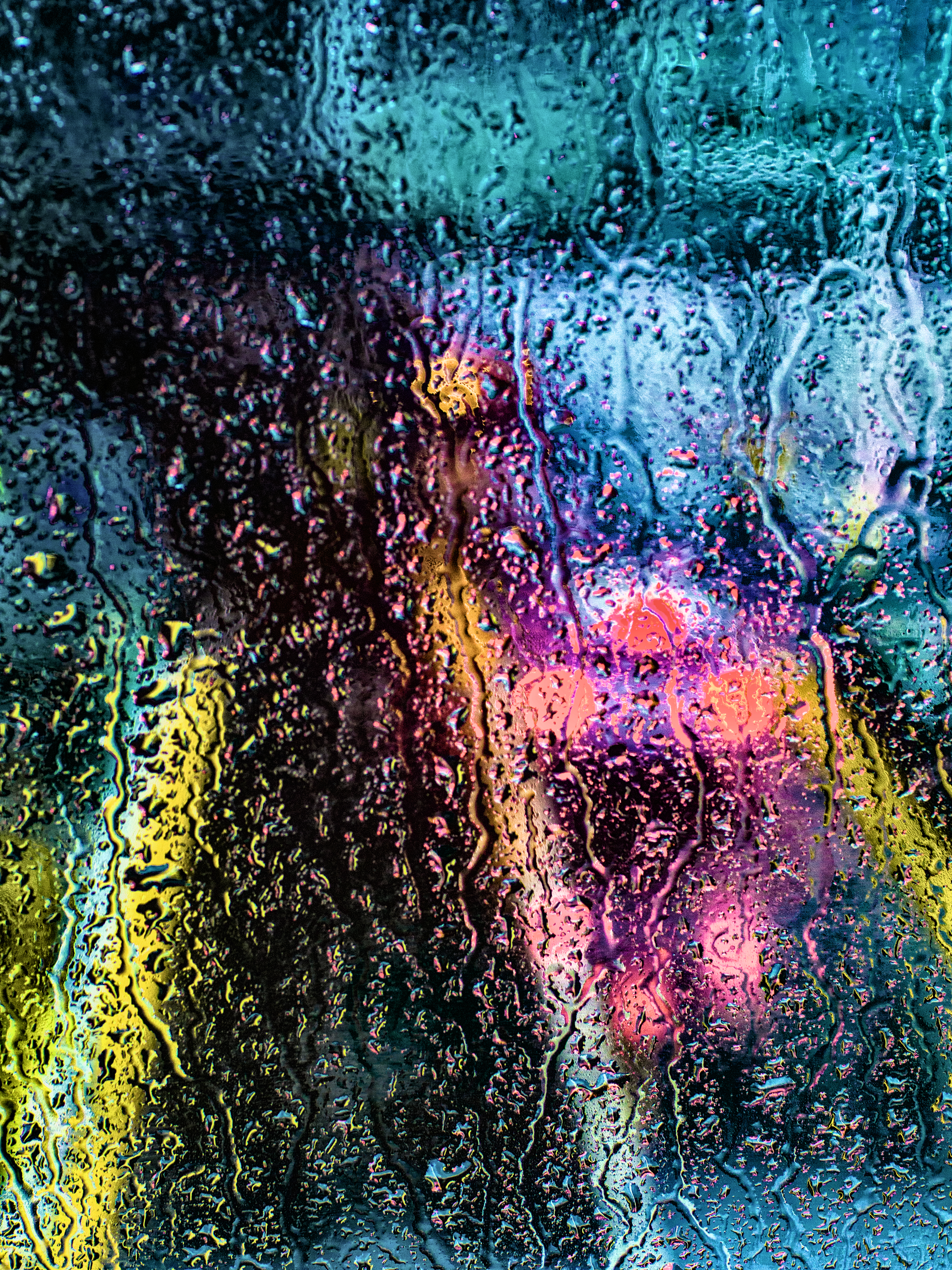 Download mobile wallpaper Macro, Motley, Drops, Glass, Multicolored, Rain for free.