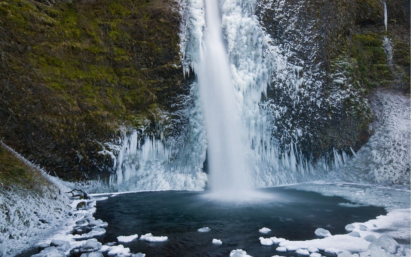 Laden Sie das Natur, Eis, Moos, Kalt, Moss, Wasserfall-Bild kostenlos auf Ihren PC-Desktop herunter