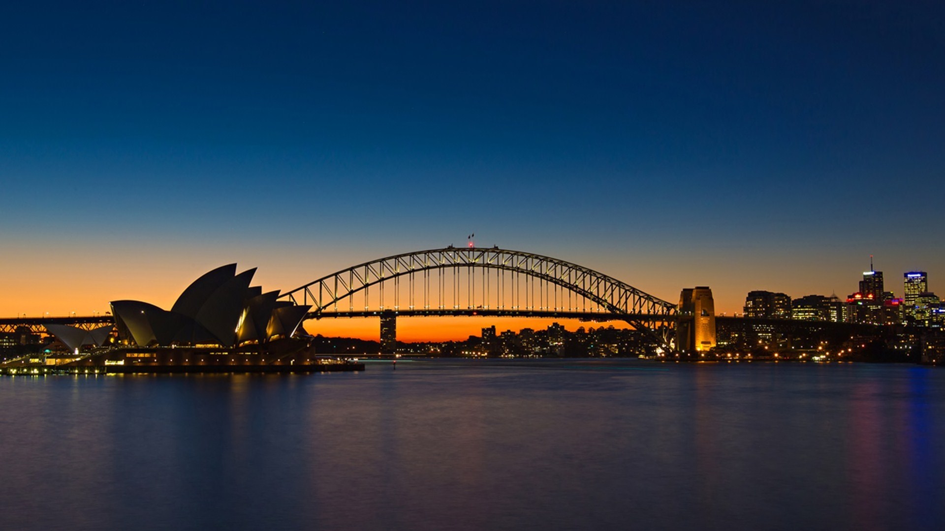 australia, sydney, sydney harbour bridge, man made, bridge, night, sydney opera house, cities