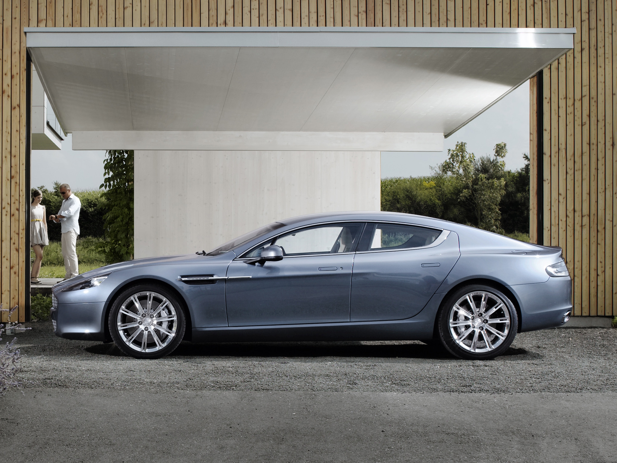 aston martin, cars, blue, asphalt, side view, style, 2009, rapide wallpapers for tablet