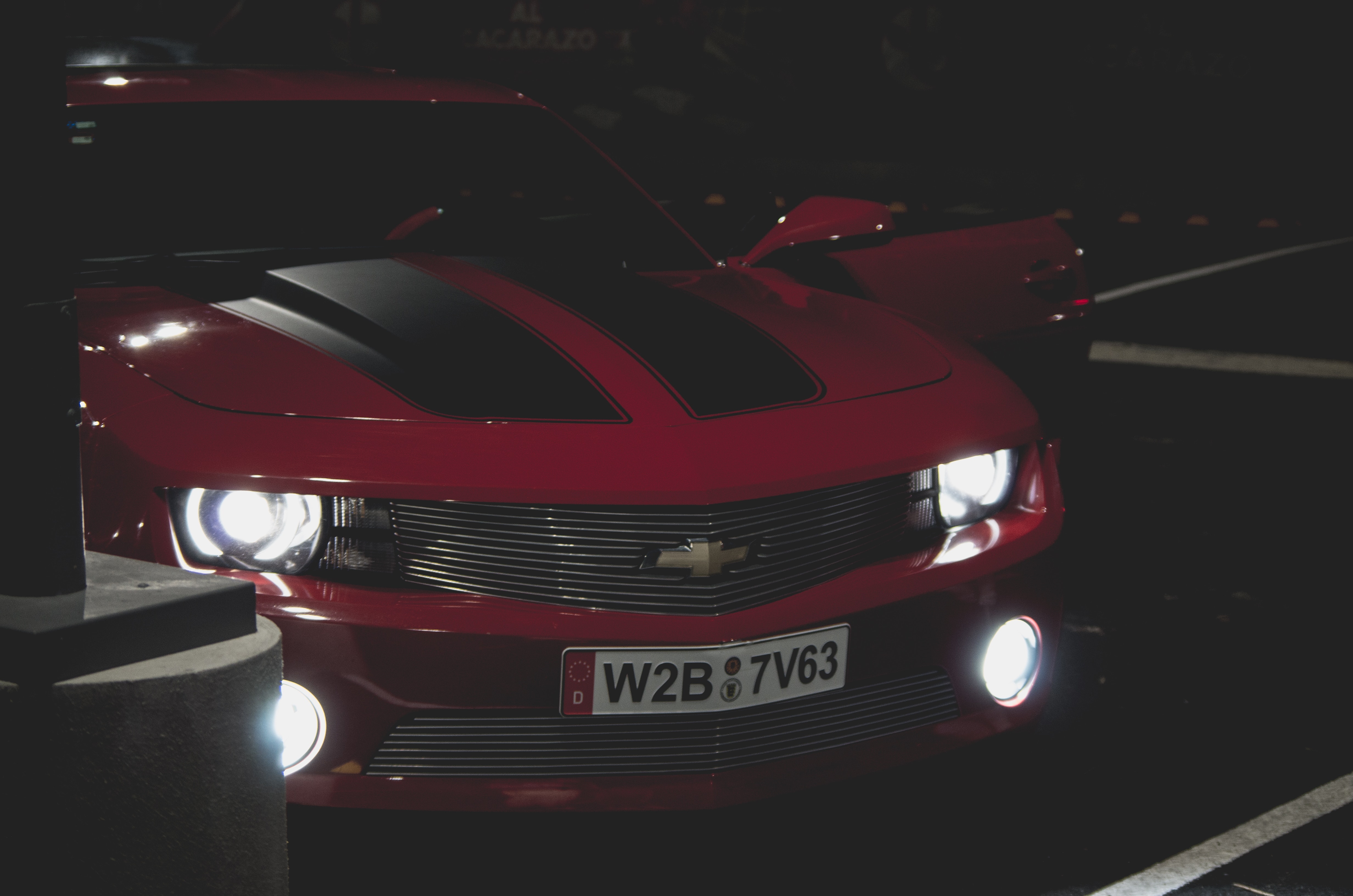 chevrolet camaro, cars, lights, front view, headlights, front bumper