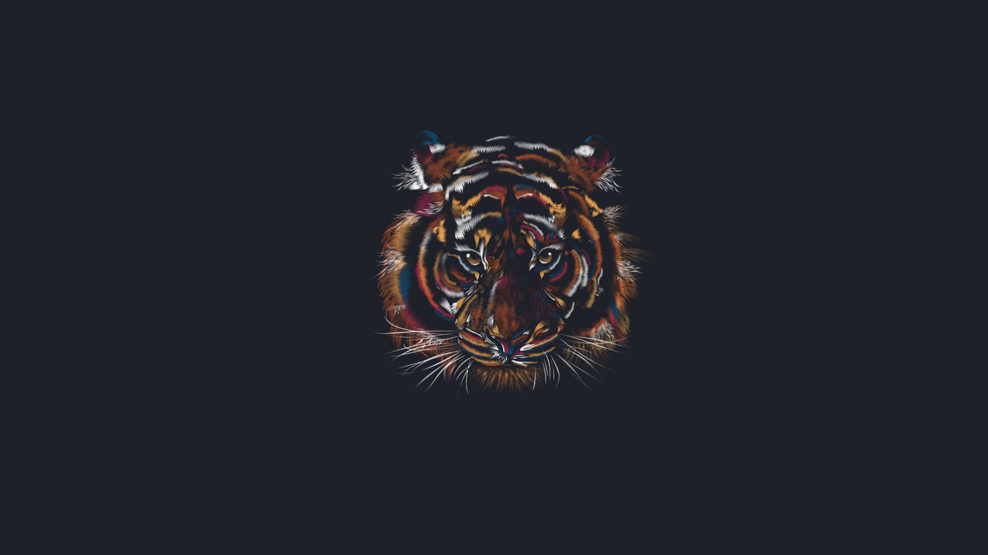 Голова тигра на темном фоне