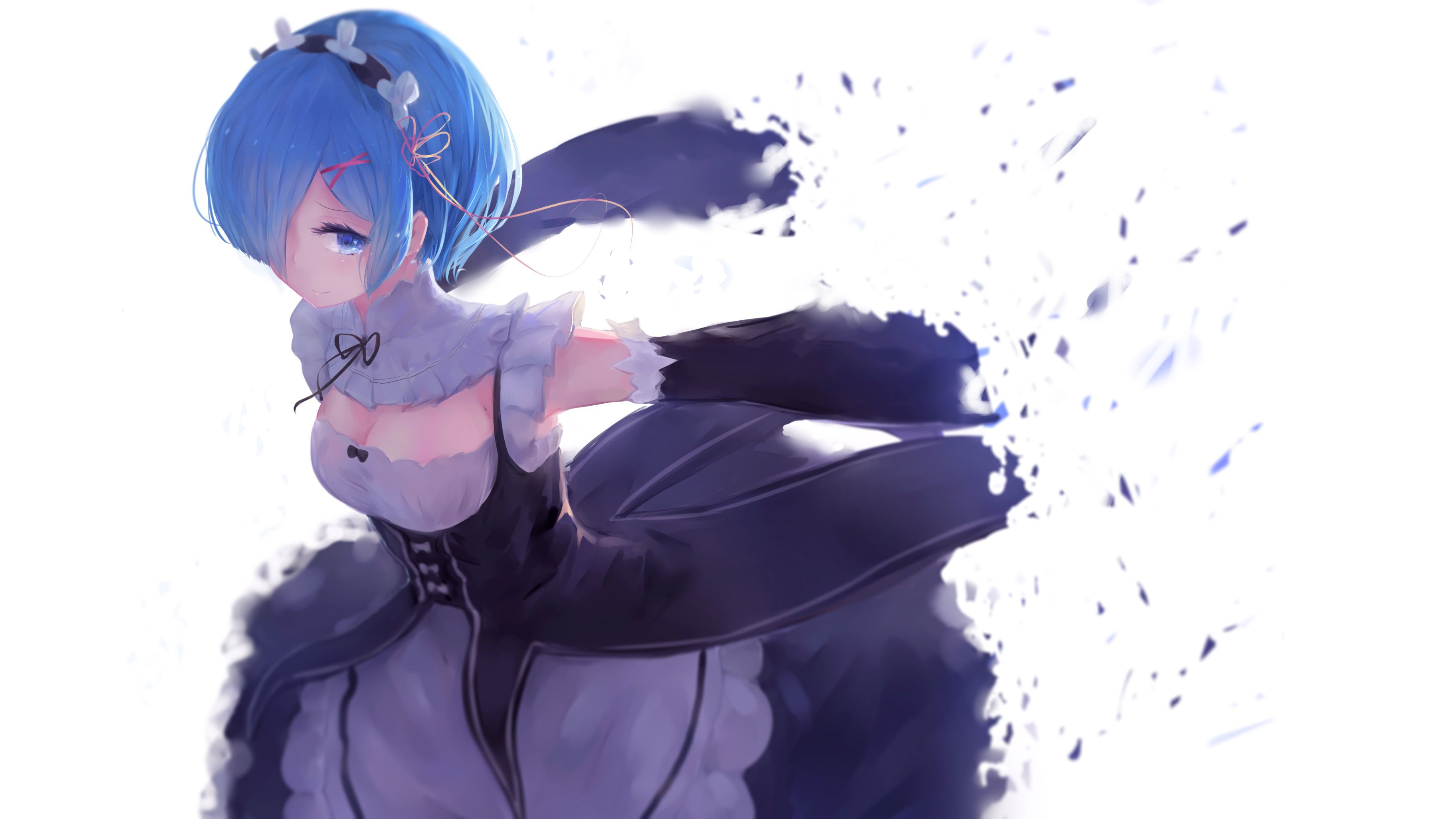 Re world. Рем аниме. Аниме 4к Ре Зеро. Rem re Zero Art. Рем бежит Ре Зеро.