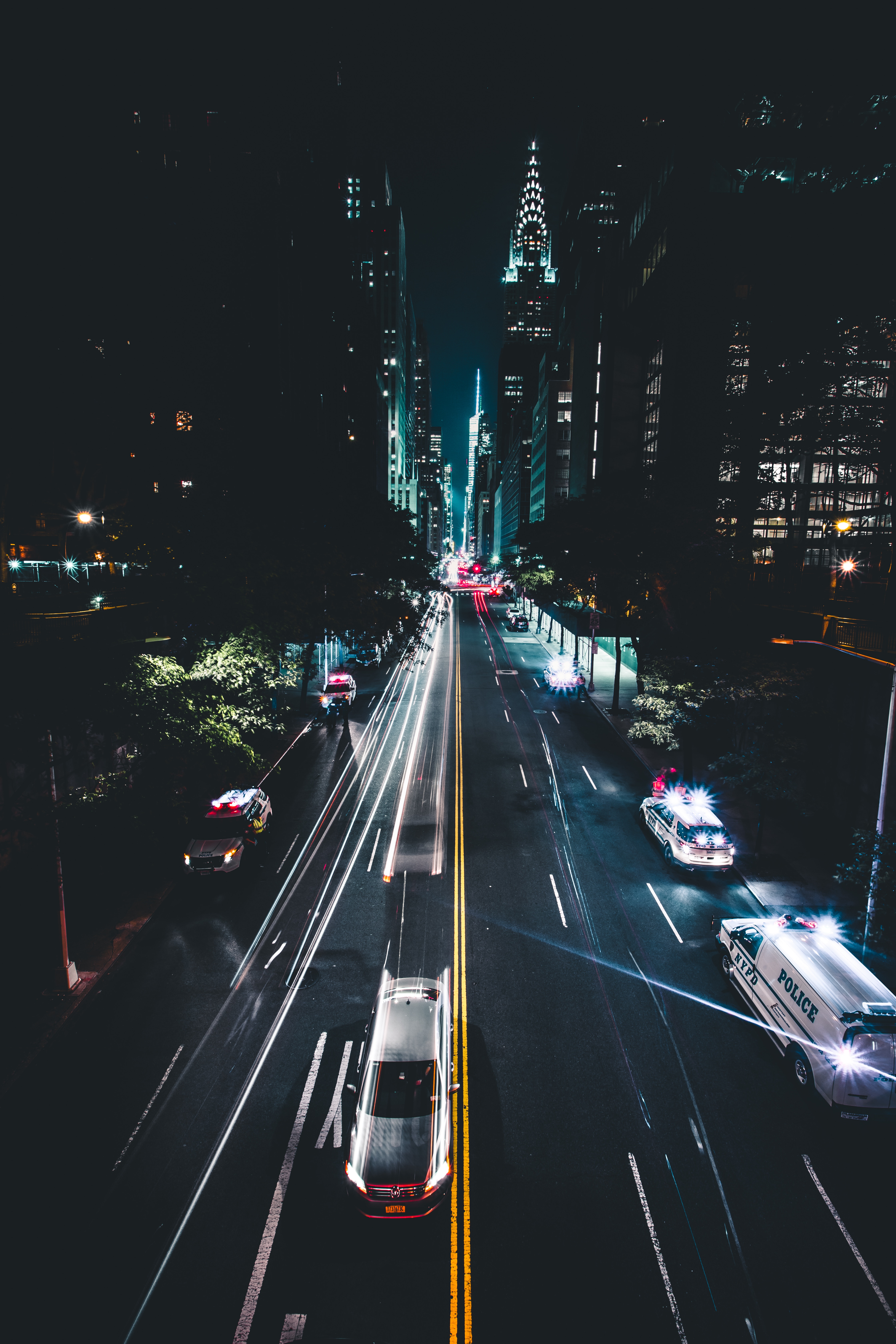 Download mobile wallpaper Traffic, Movement, Cities, Road, Markup, United States, Night City, Cars, Usa, New York for free.
