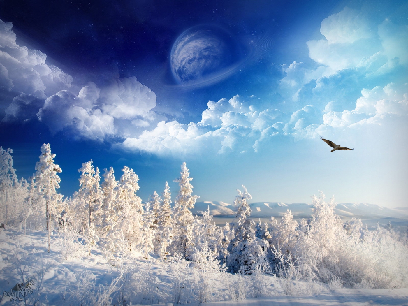 Download mobile wallpaper Winter, Landscape, Art Photo for free.