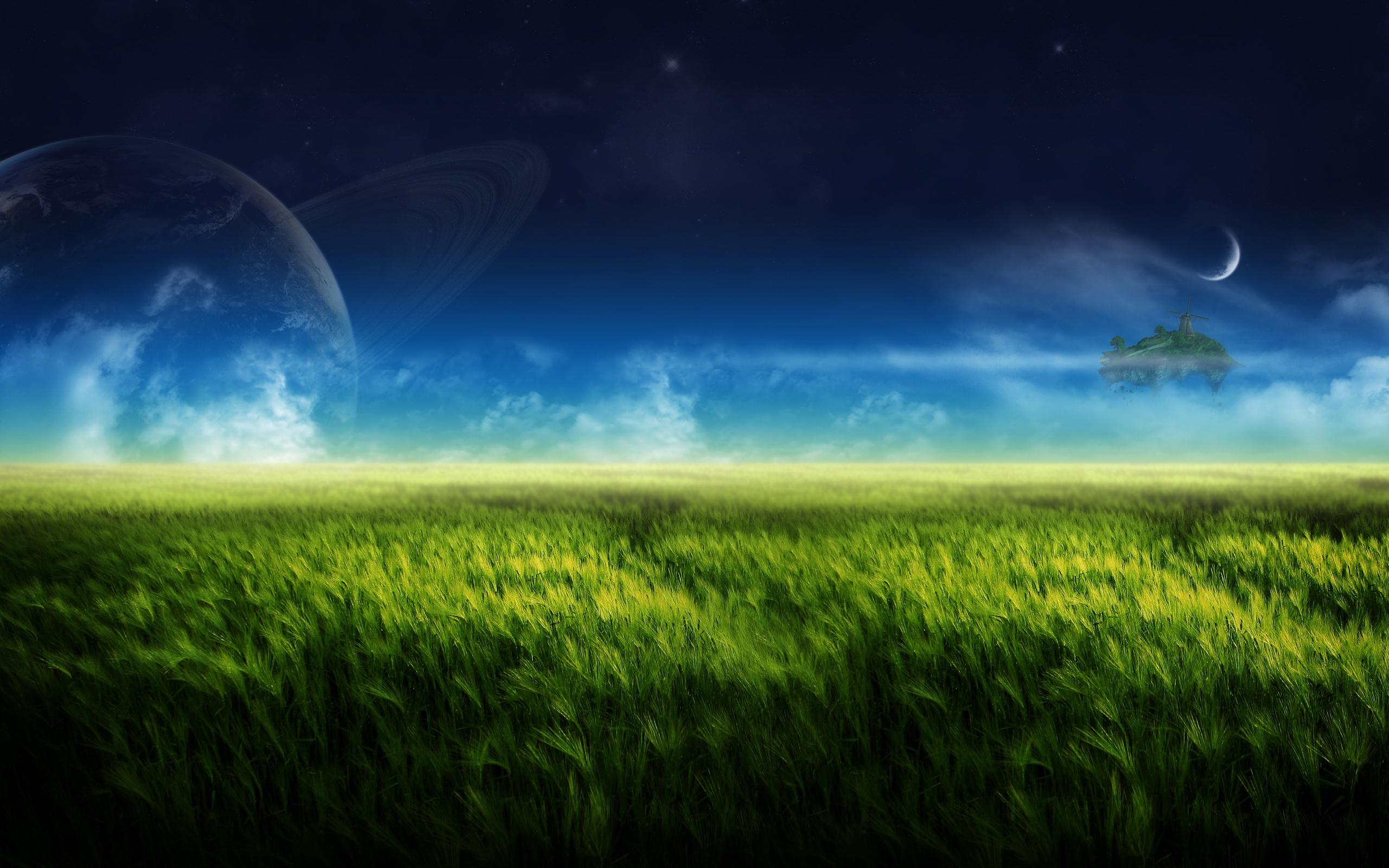 grass, earth, a dreamy world, cloud, field, planet