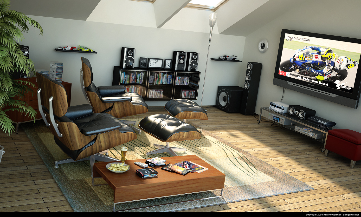 man made, room, chair, coffee table, speakers, television wallpaper for mobile