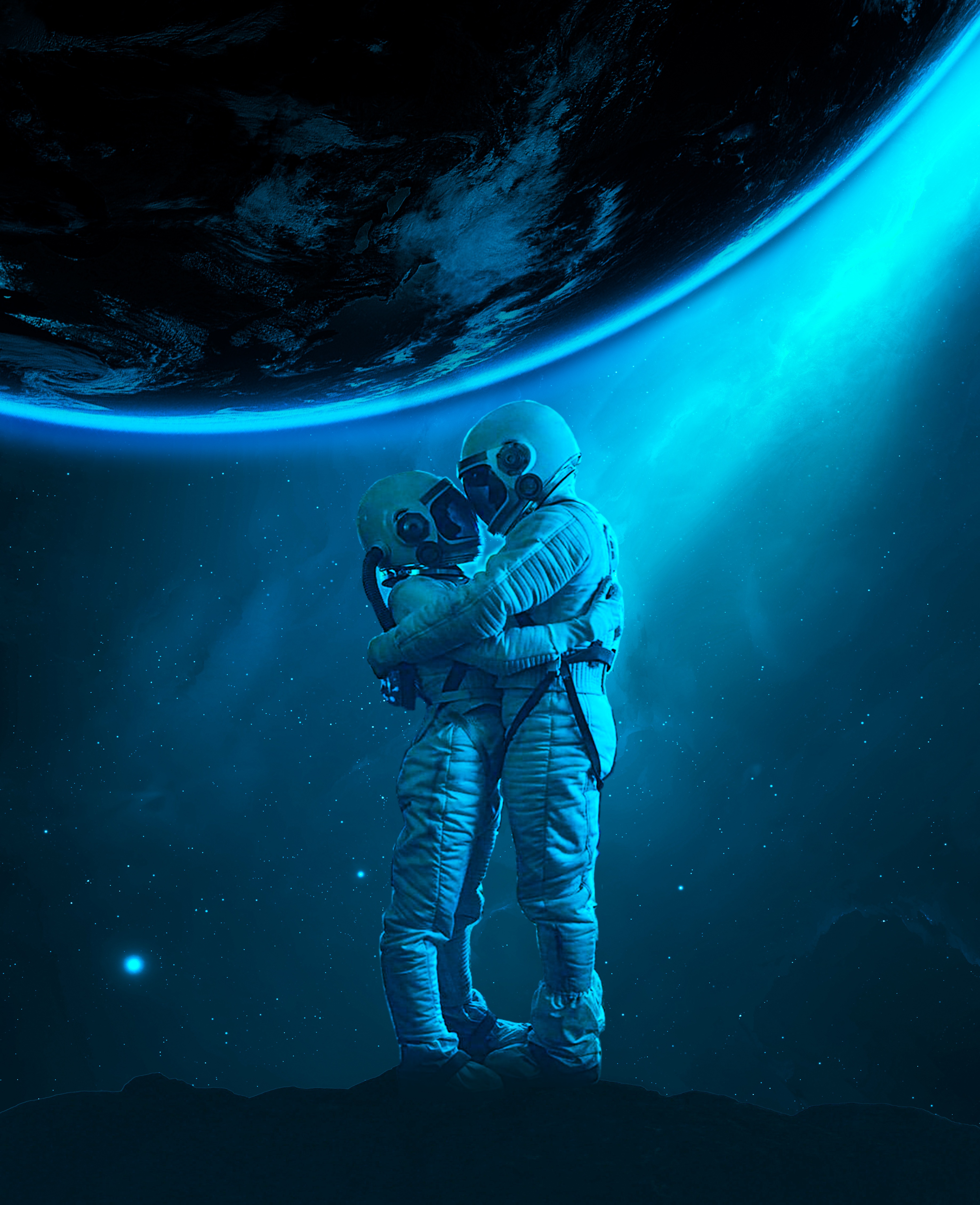 embrace, cosmonauts, love, universe, miscellanea, miscellaneous, astronauts High Definition image