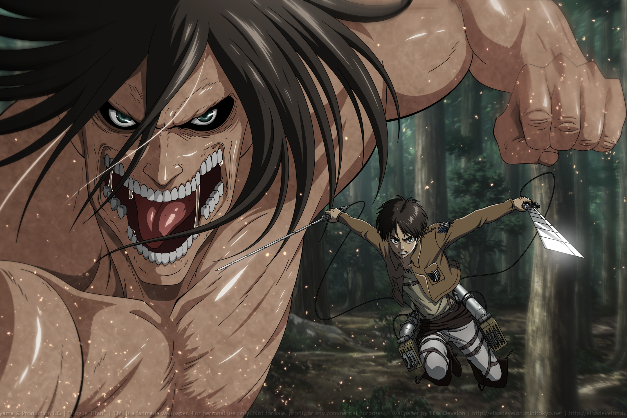 Anime Ataque dos Titãs Shingeki No Kyojin Eren Yeager Papel de Parede