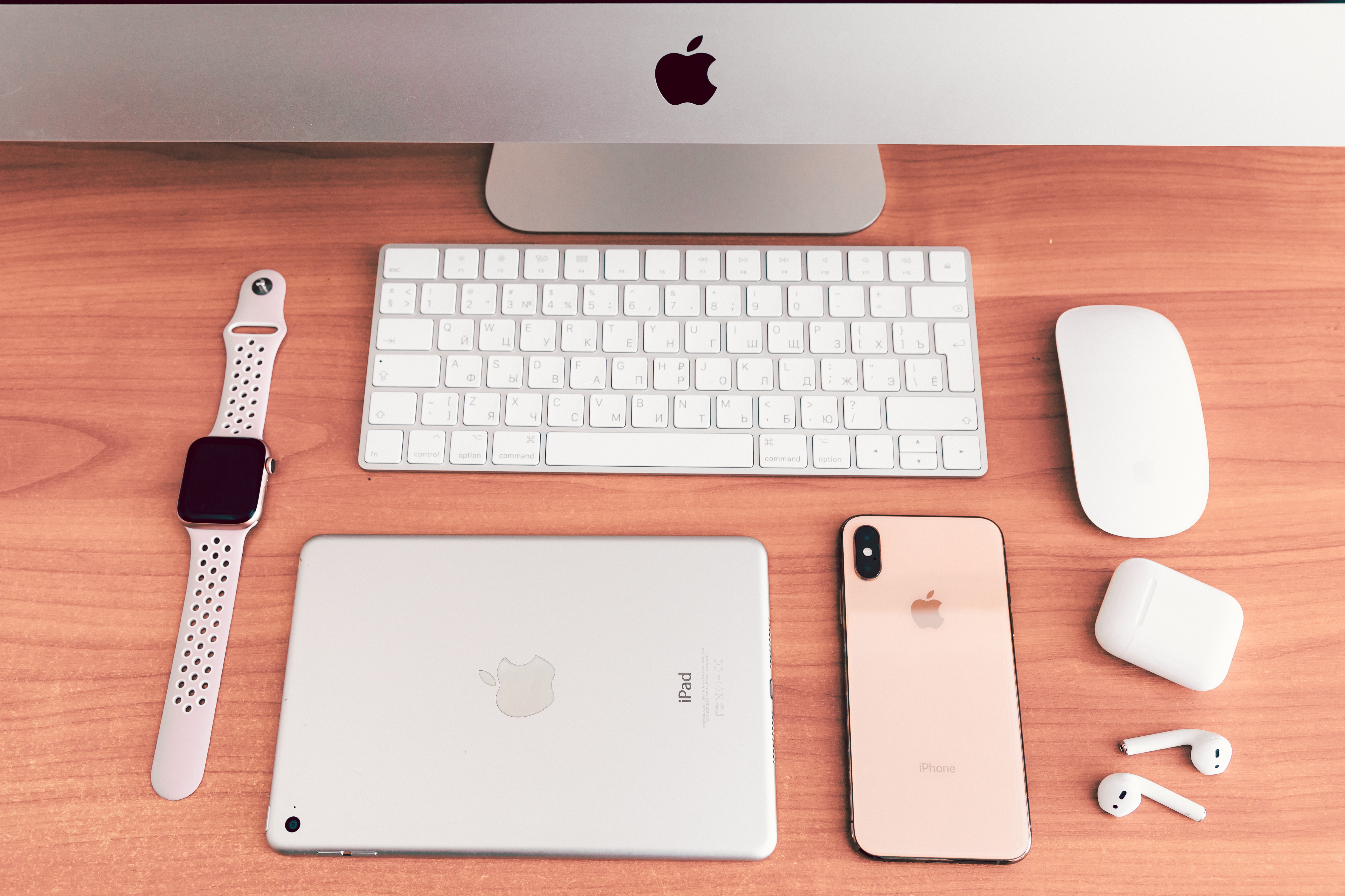 987630 завантажити картинку технології, яблуко, apple airpods, apple watch, навушники, ipad, iphone, клавіатура, телефон, планшет - шпалери і заставки безкоштовно
