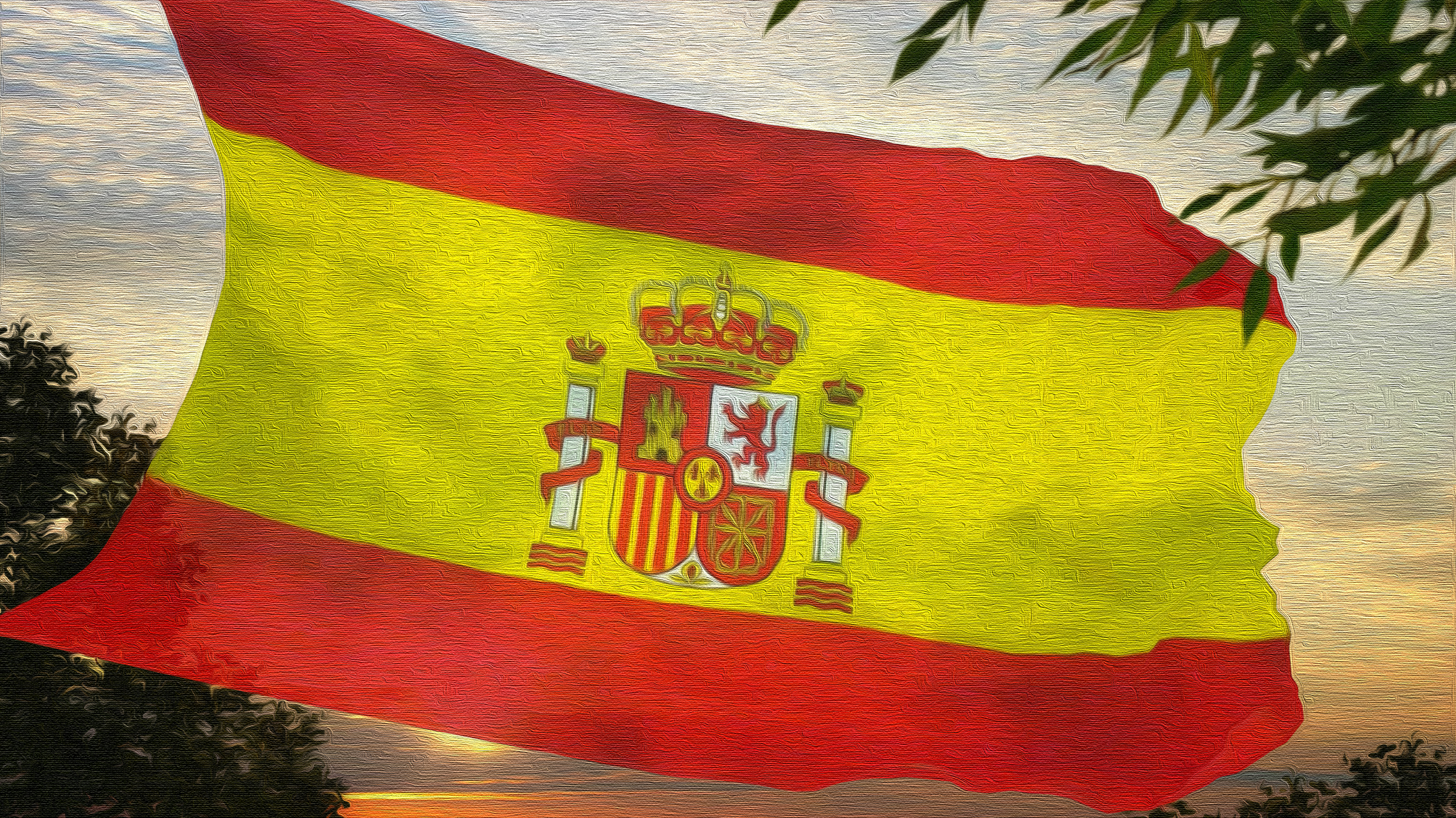 Скачать обои Испанский Флаг на телефон бесплатно