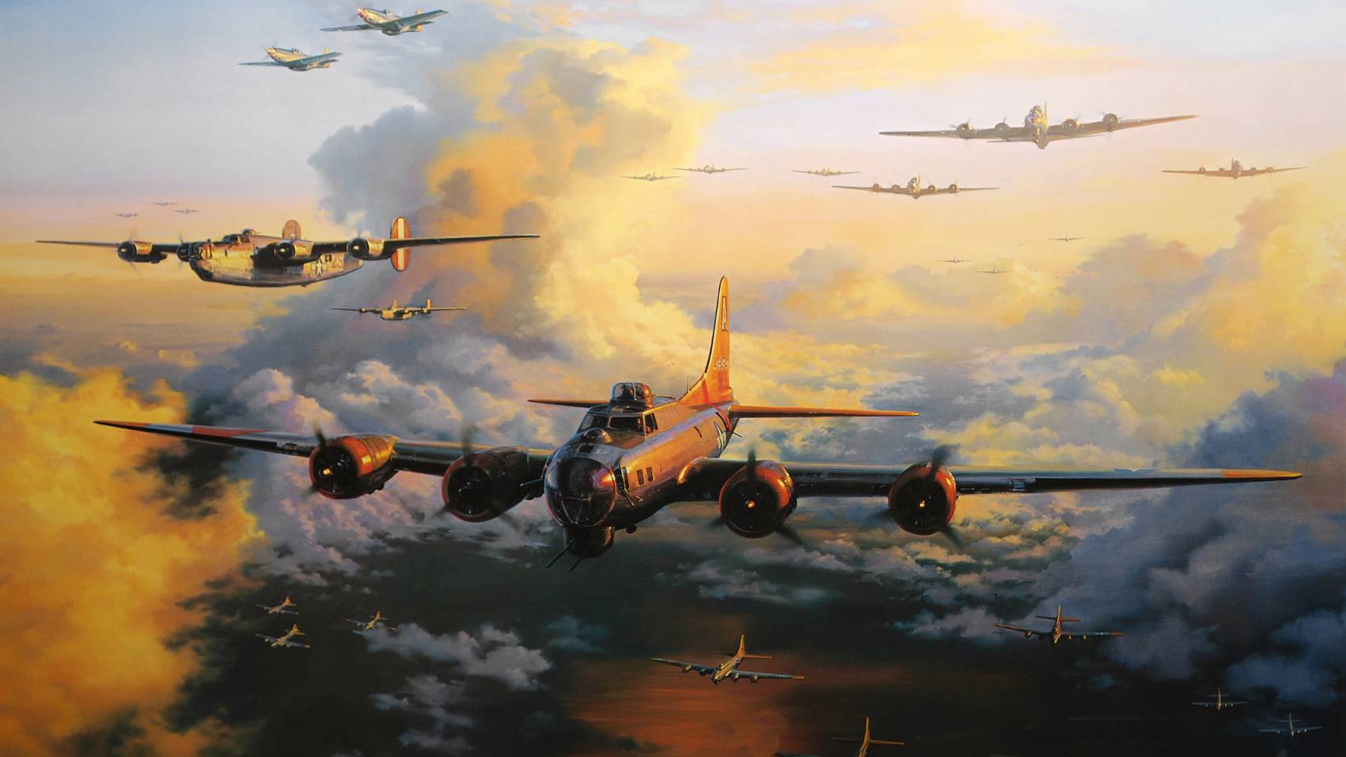 military, boeing b 17 flying fortress, air force, aircraft, airplane, bombers 8K