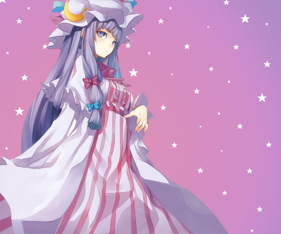 Download wallpaper 240x320 touhou, purple hair, anime girl, patchouli  knowledge, old mobile, cell phone, smartphone, 240x320 hd image background,  6435