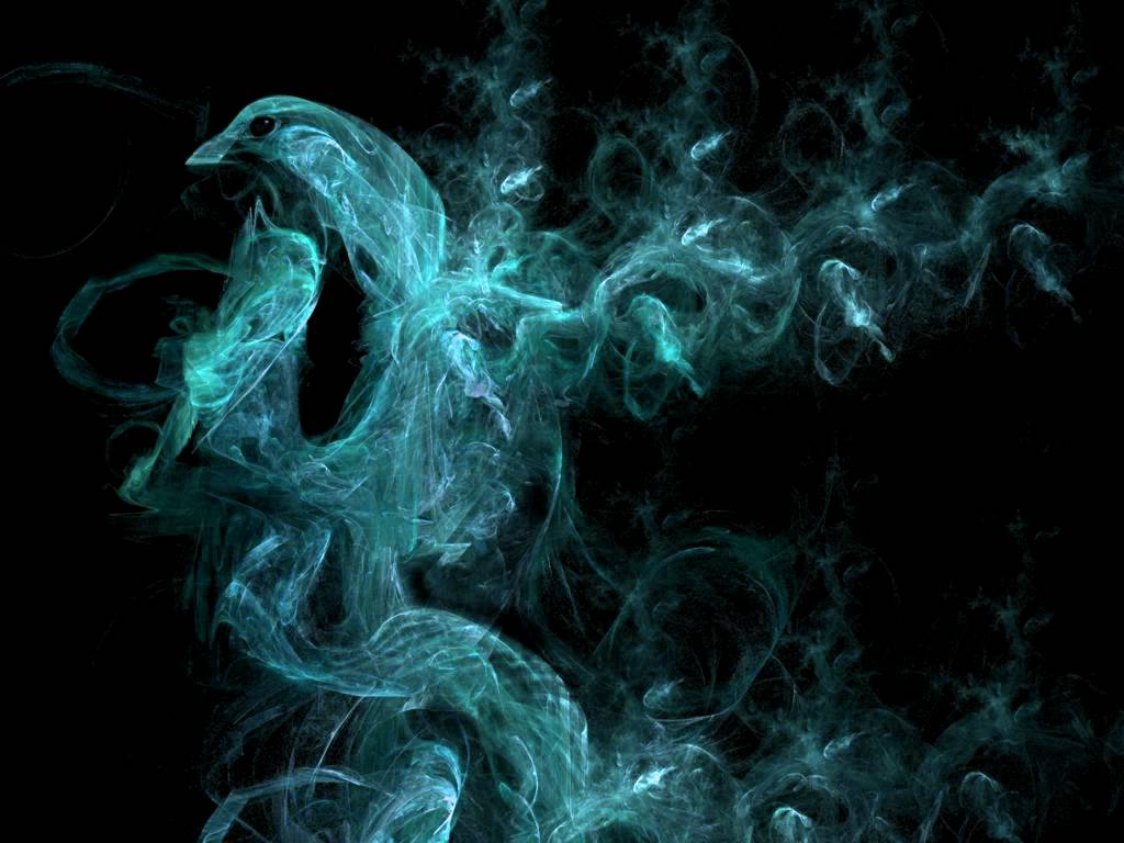 smoke, cgi, blue, abstract, bird Full HD