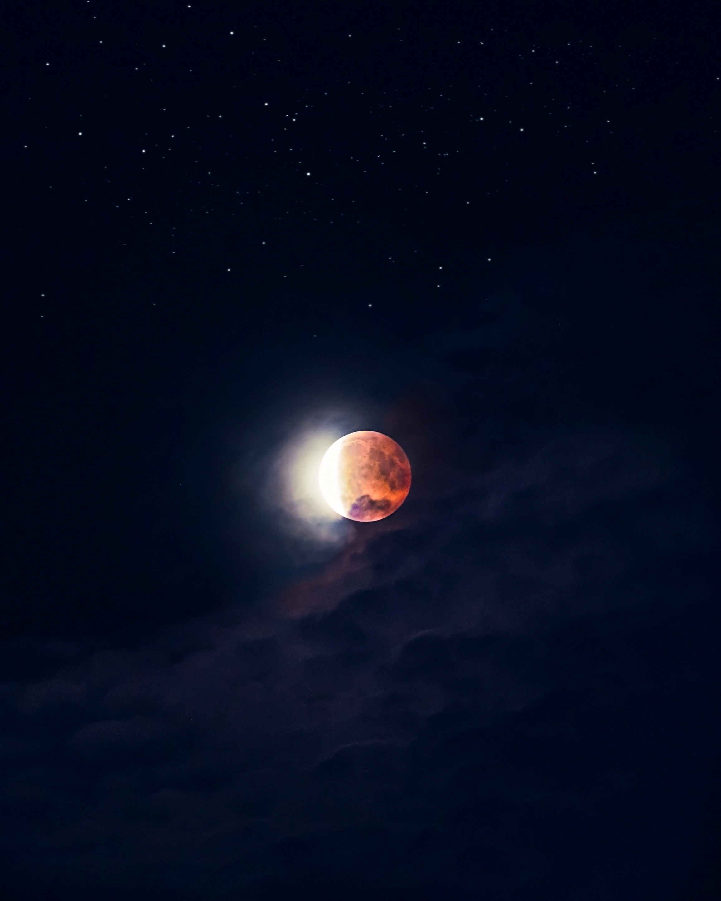 63876 скачать обои красная луна, луна, полнолуние, небо, космос, звезды, ночь, темный - заставки и картинки бесплатно